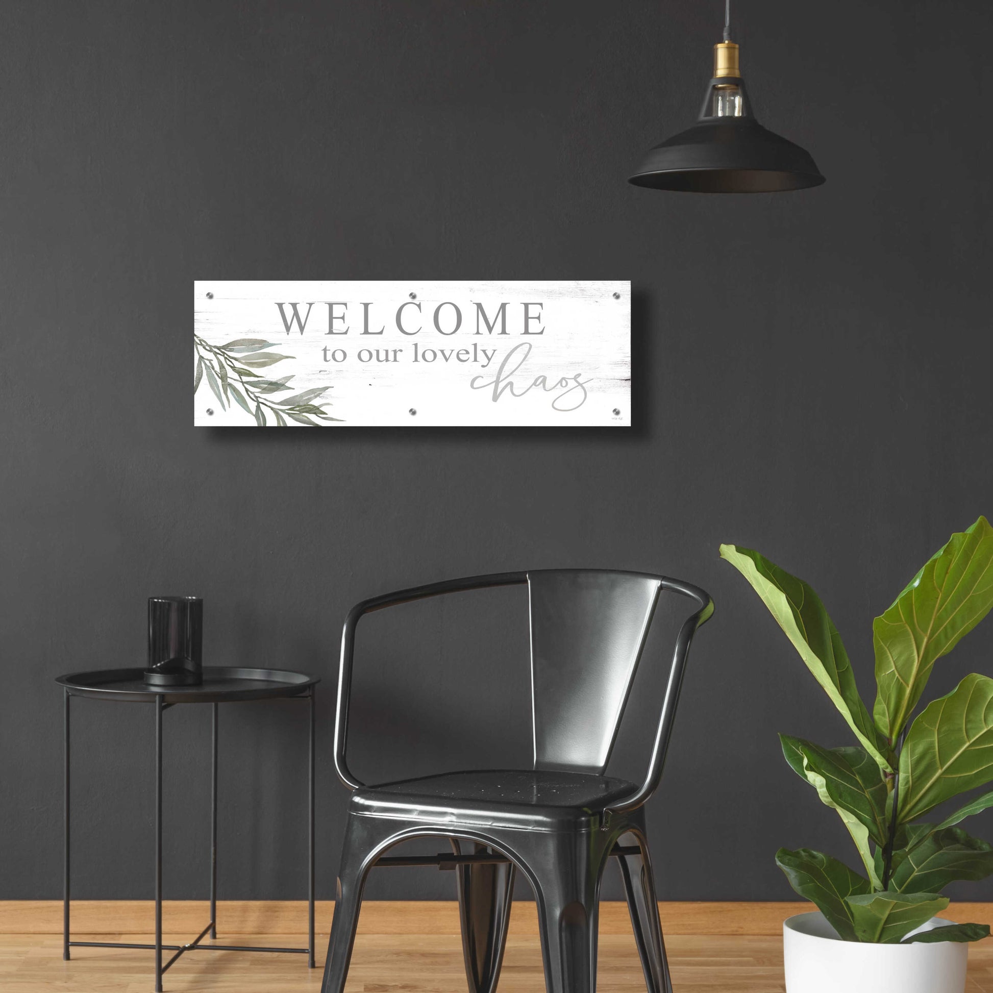 Epic Art 'Welcome to Our Lovely Chaos' by Cindy Jacobs, Acrylic Glass Wall Art,36x12