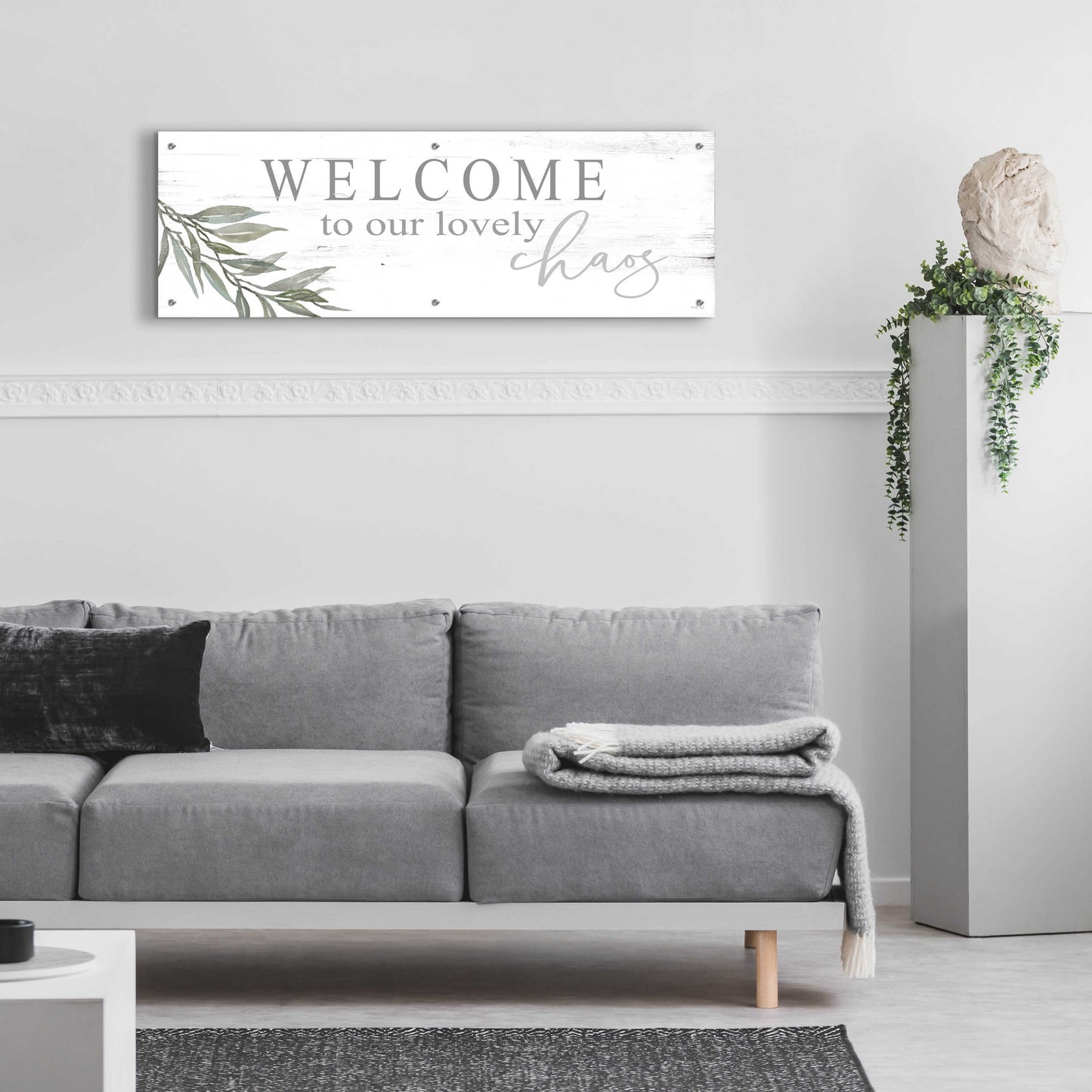 Epic Art 'Welcome to Our Lovely Chaos' by Cindy Jacobs, Acrylic Glass Wall Art,48x16