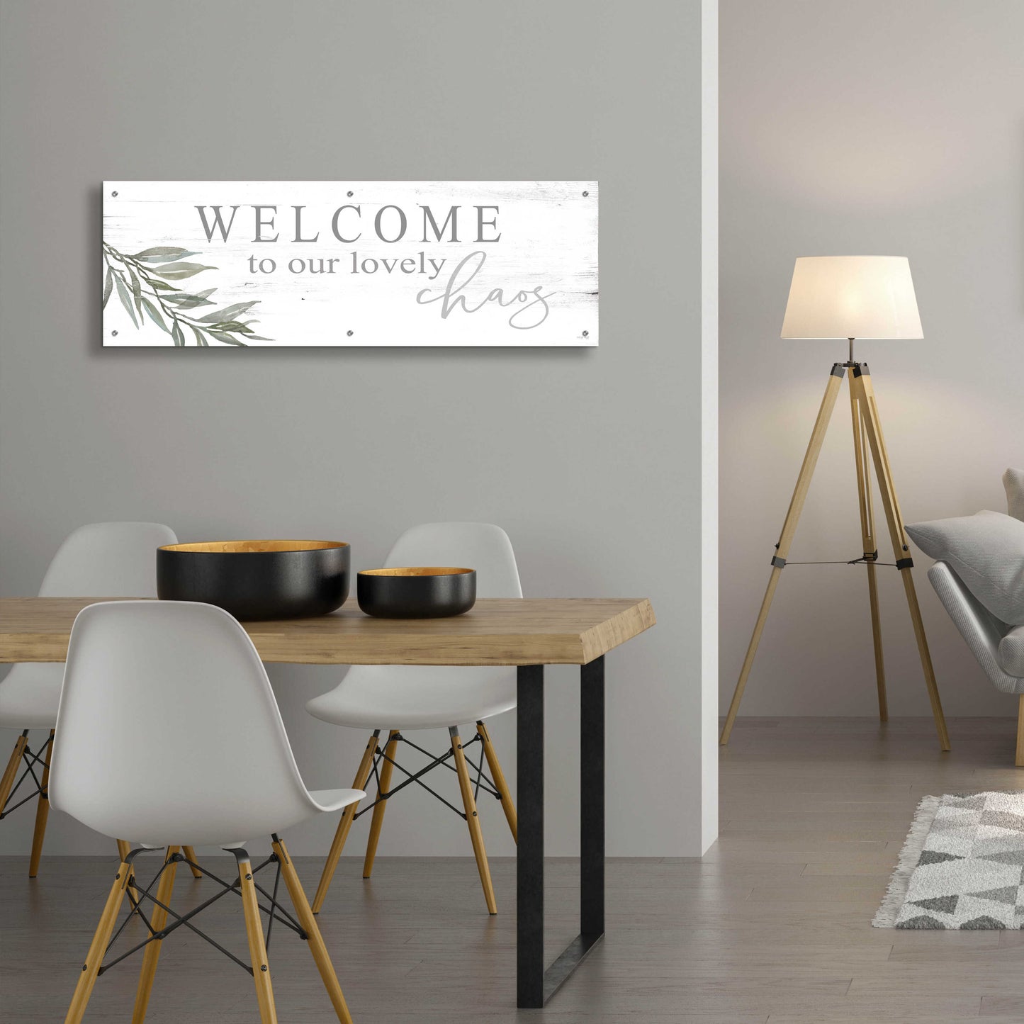 Epic Art 'Welcome to Our Lovely Chaos' by Cindy Jacobs, Acrylic Glass Wall Art,48x16