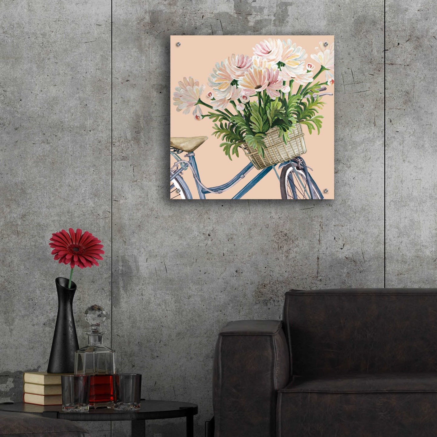 Epic Art 'Coral Flowers I' by Cindy Jacobs, Acrylic Glass Wall Art,24x24