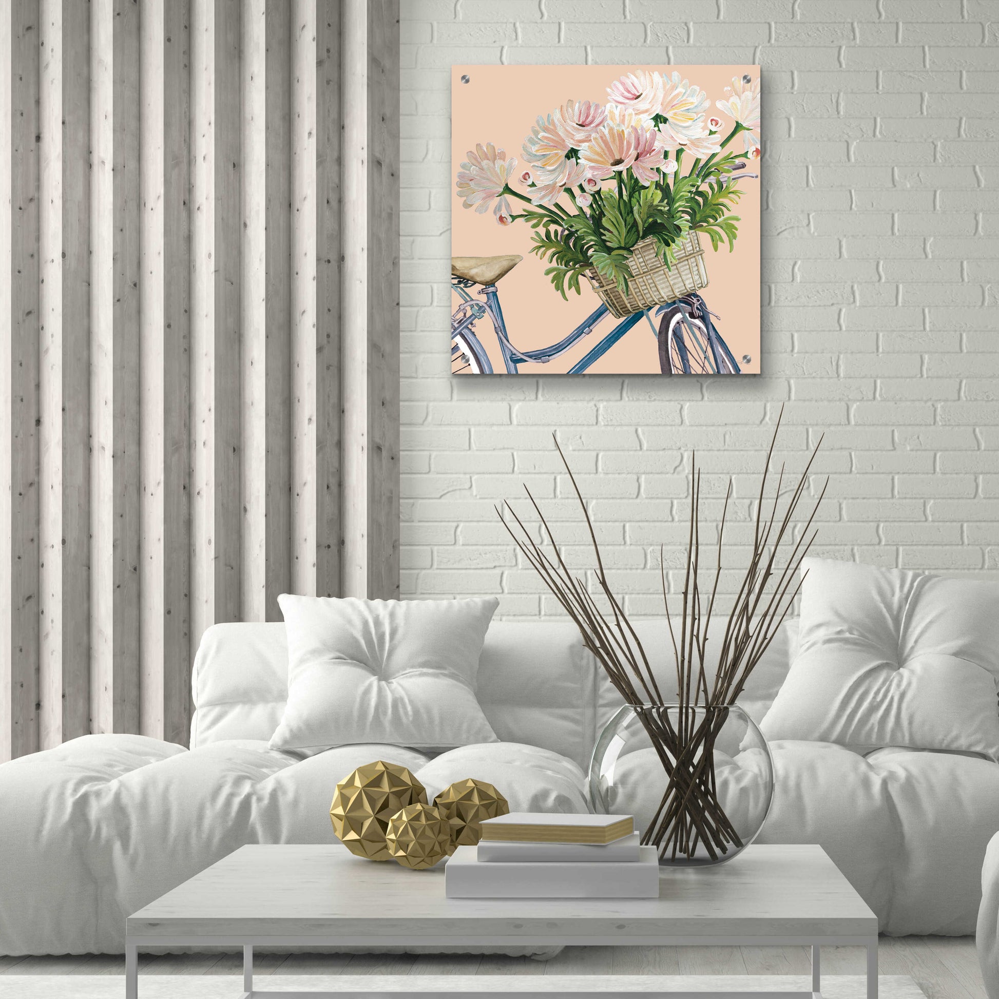 Epic Art 'Coral Flowers I' by Cindy Jacobs, Acrylic Glass Wall Art,24x24