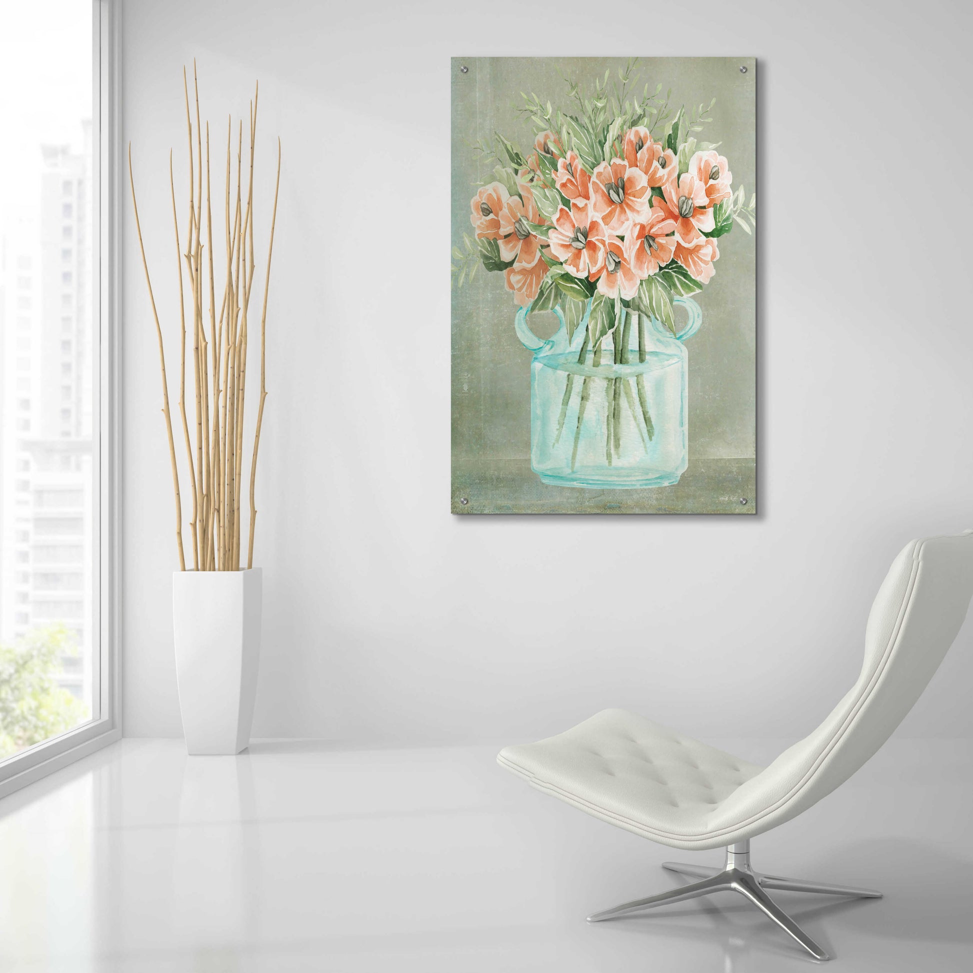 Epic Art 'Poppies' by Cindy Jacobs, Acrylic Glass Wall Art,24x36