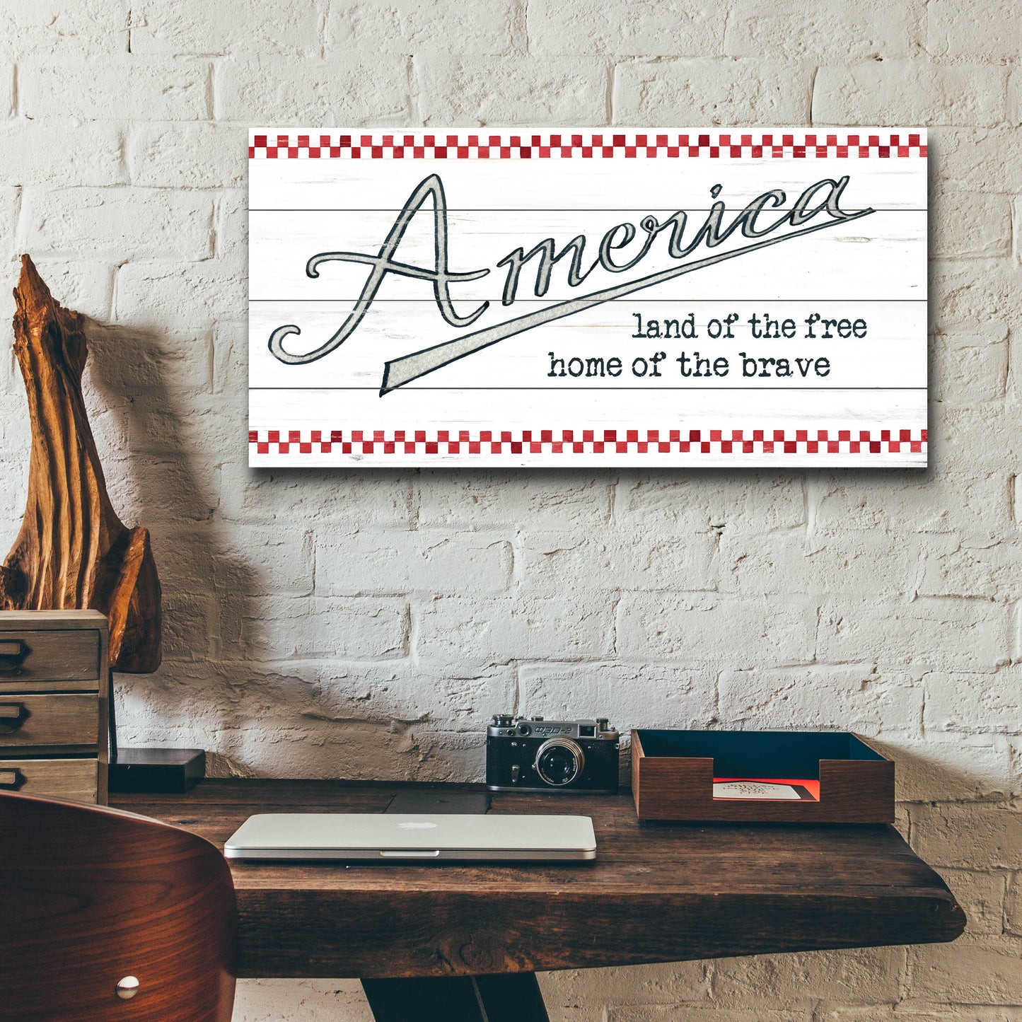 Epic Art 'America - Land of the Free' by Cindy Jacobs, Acrylic Glass Wall Art,24x12