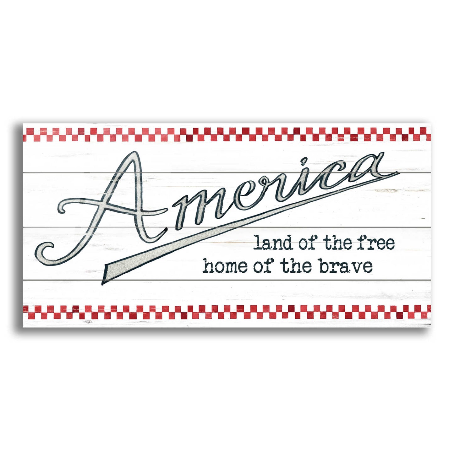 Epic Art 'America - Land of the Free' by Cindy Jacobs, Acrylic Glass Wall Art,24x12