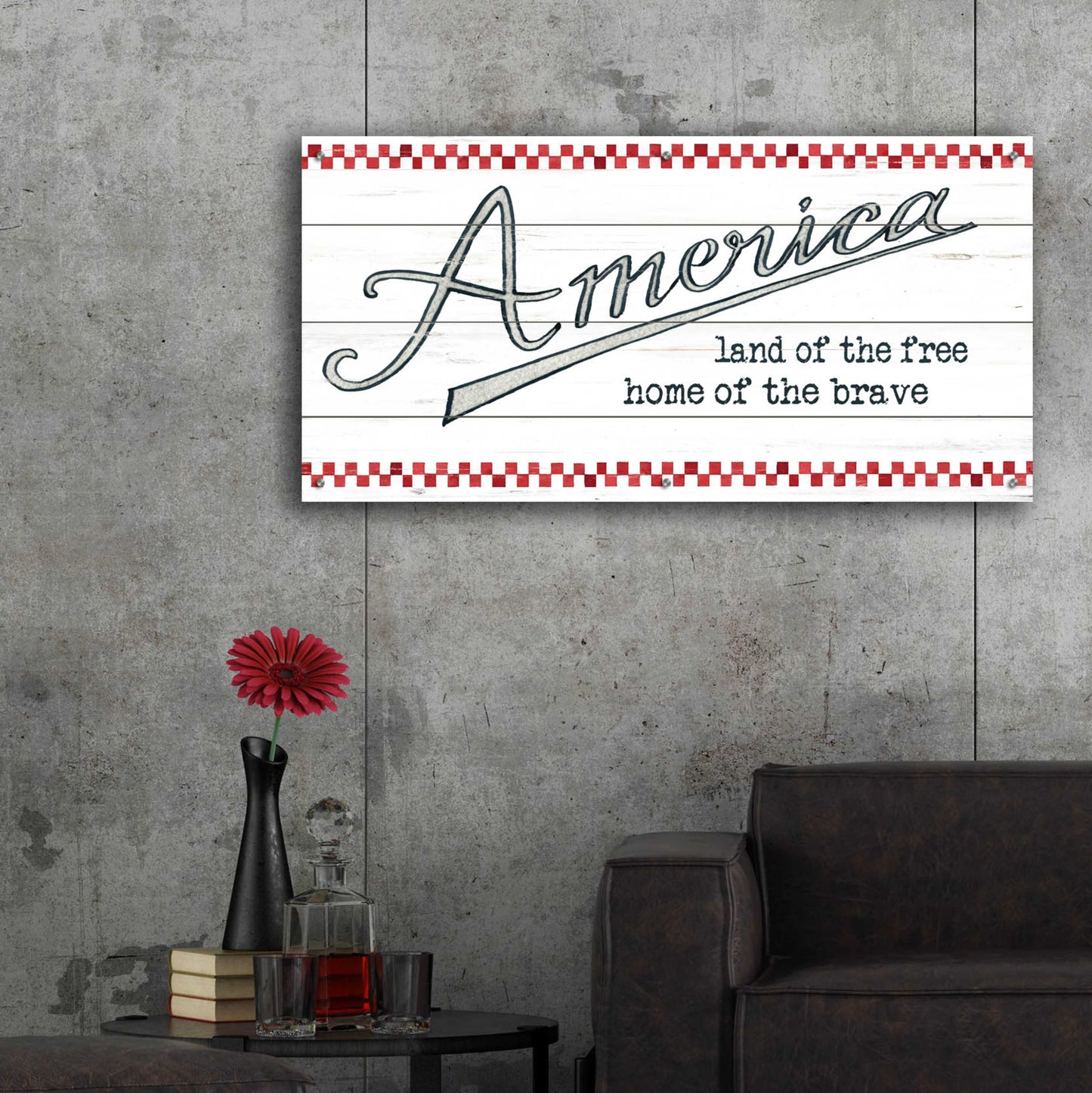 Epic Art 'America - Land of the Free' by Cindy Jacobs, Acrylic Glass Wall Art,48x24