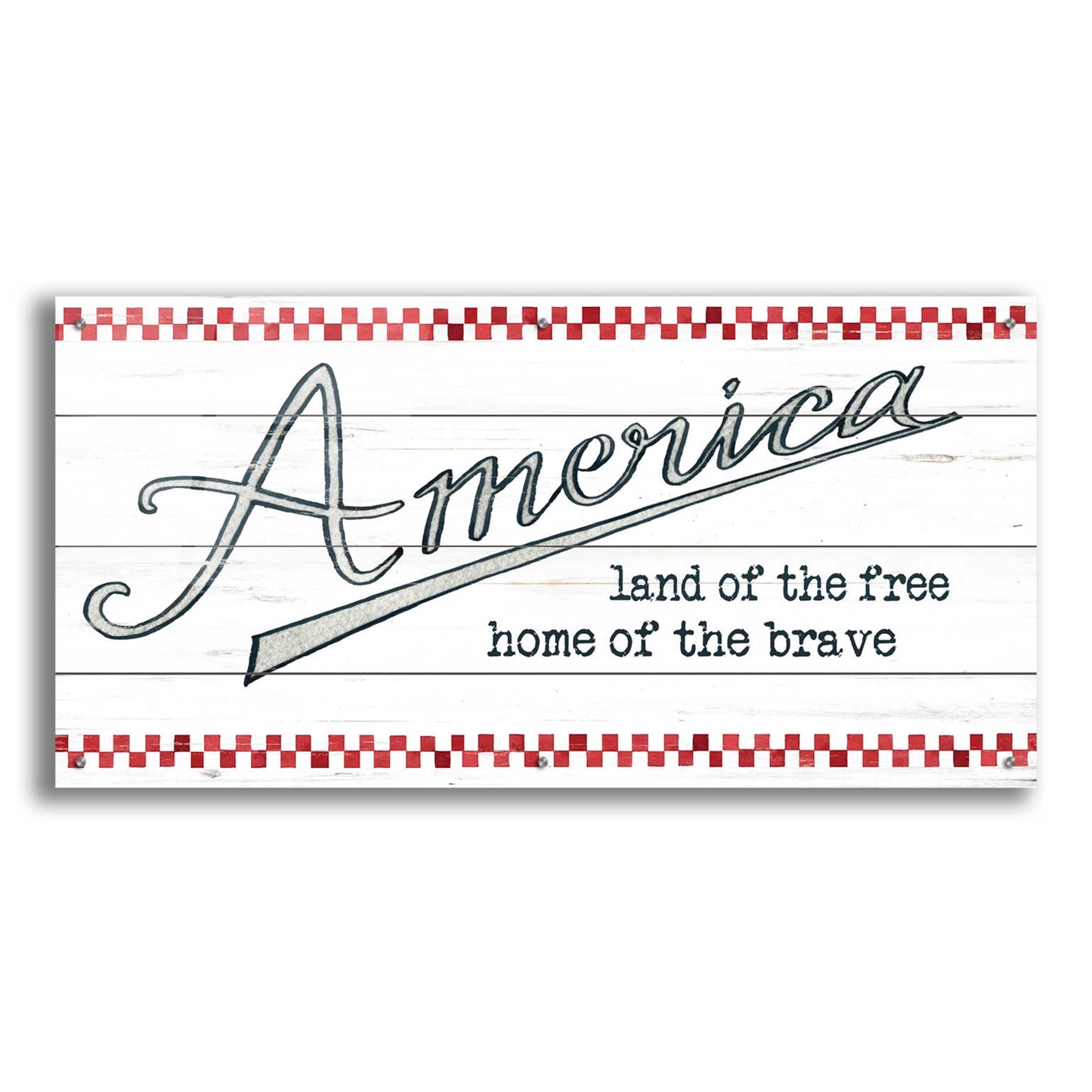 Epic Art 'America - Land of the Free' by Cindy Jacobs, Acrylic Glass Wall Art,48x24