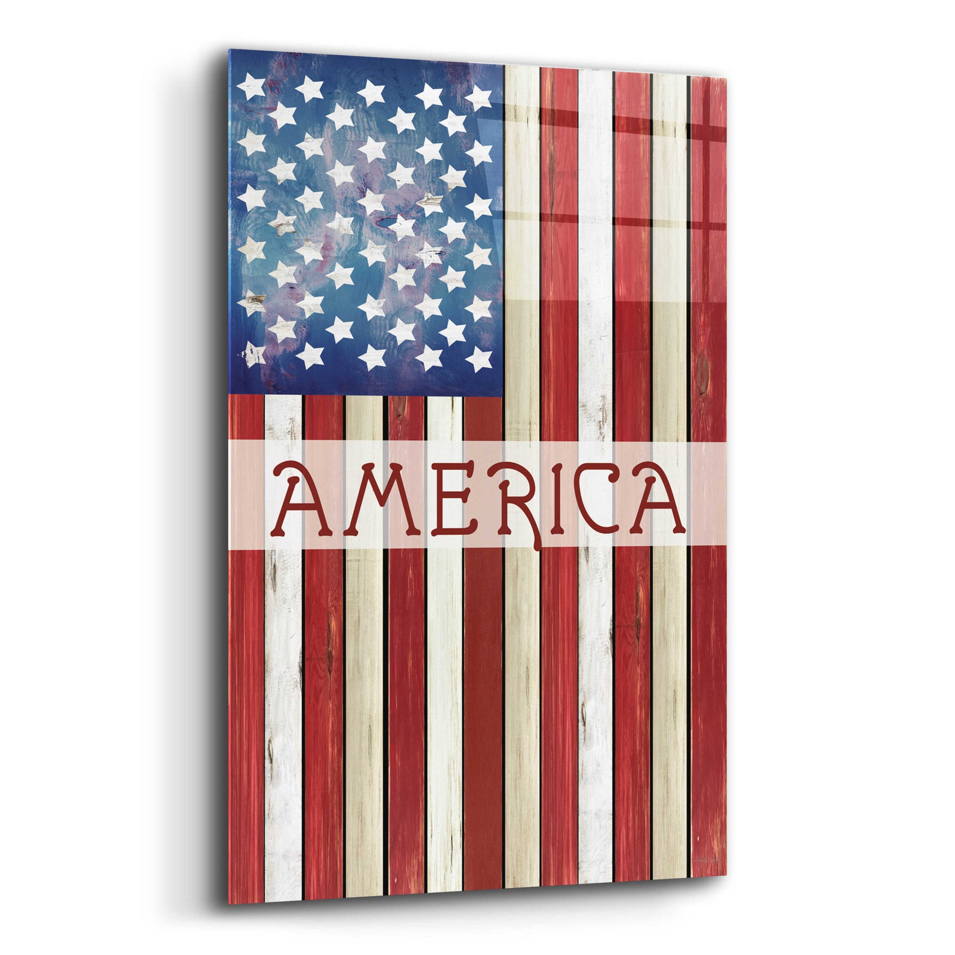 Epic Art 'American Flag' by Cindy Jacobs, Acrylic Glass Wall Art,12x16