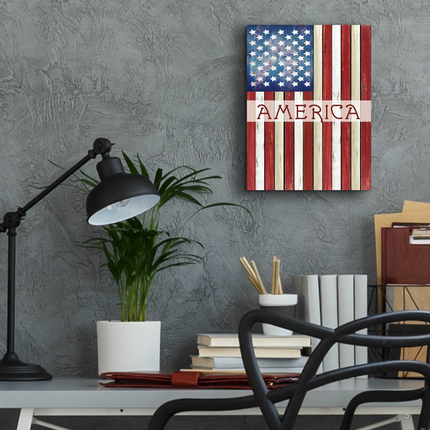 Epic Art 'American Flag' by Cindy Jacobs, Acrylic Glass Wall Art,12x16