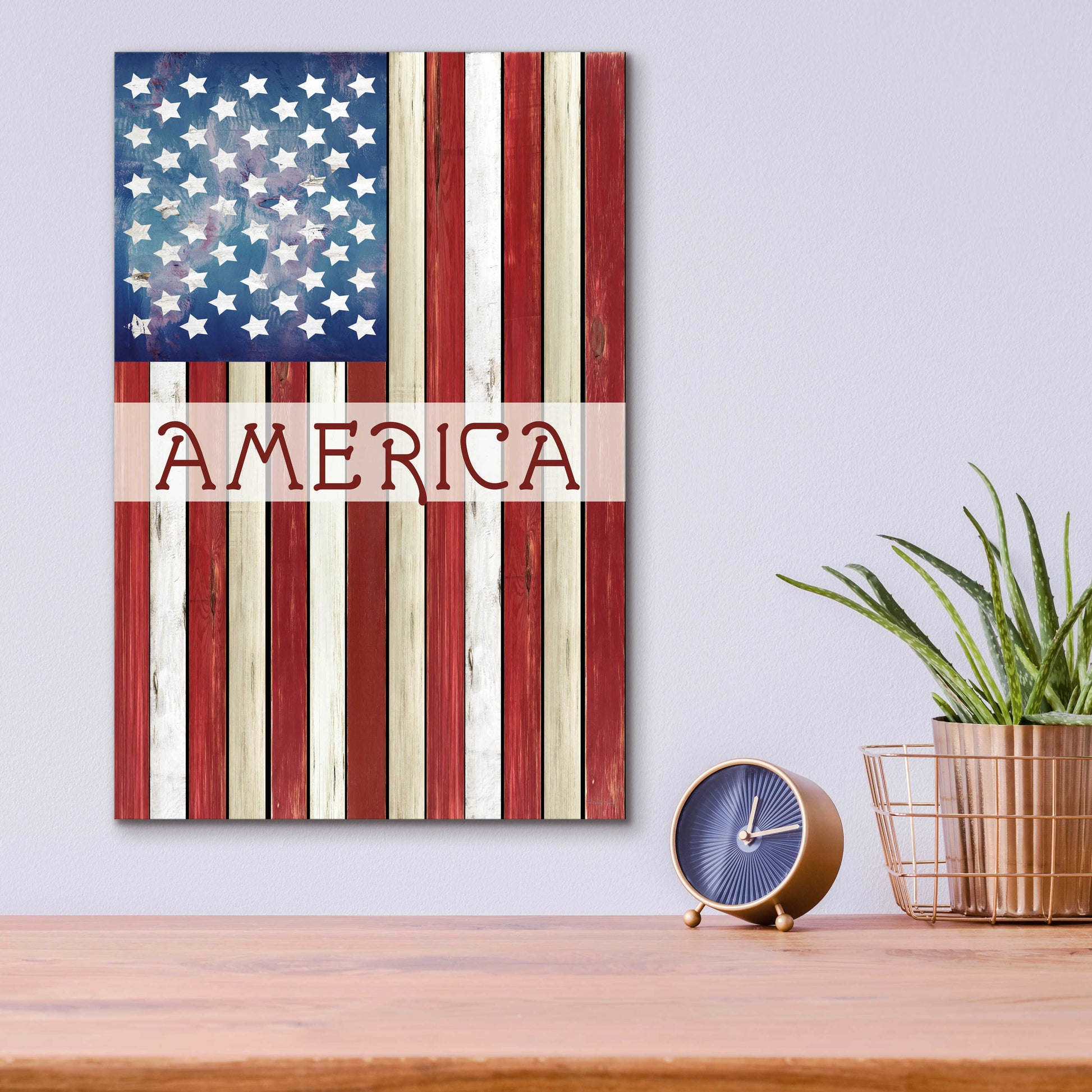 Epic Art 'American Flag' by Cindy Jacobs, Acrylic Glass Wall Art,12x16