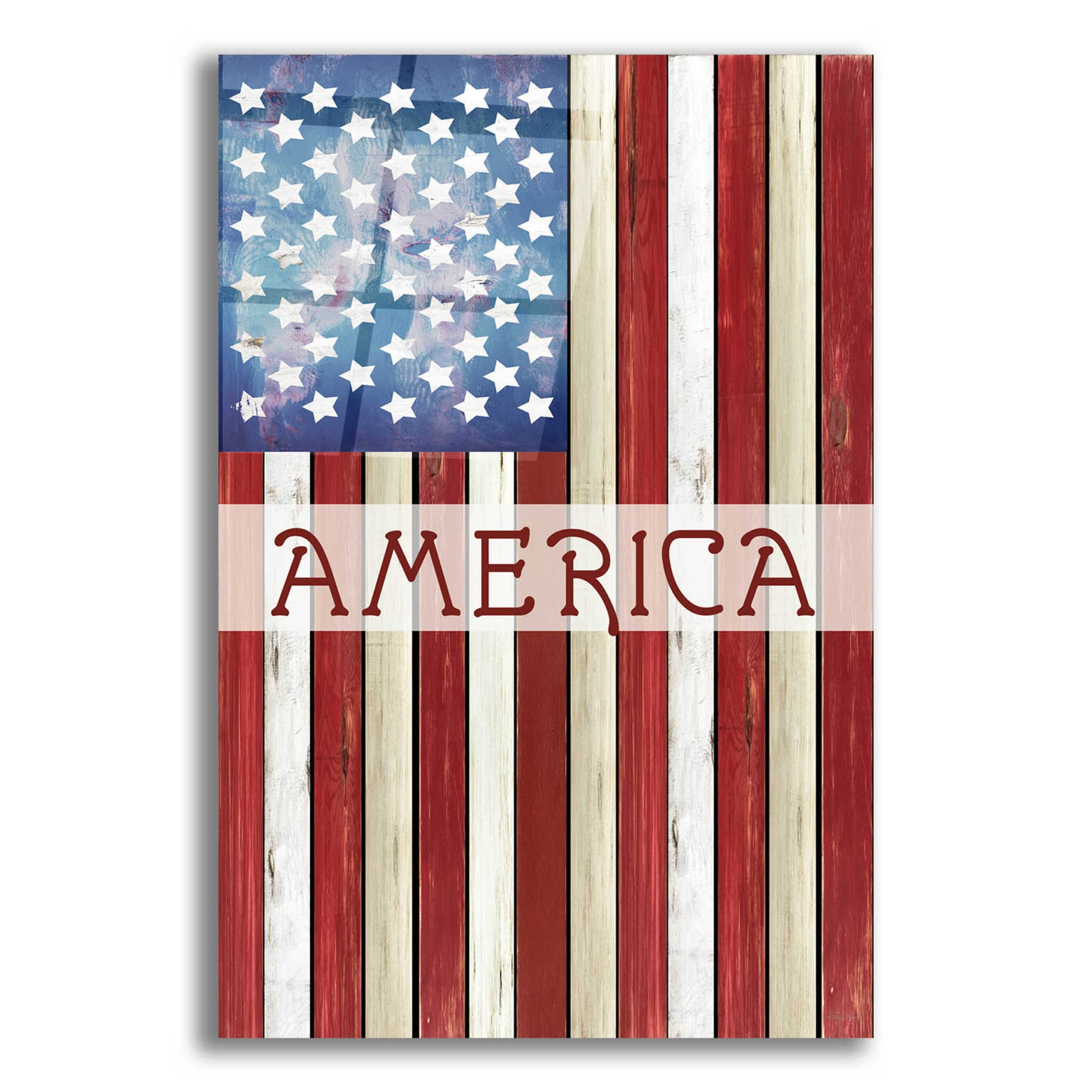 Epic Art 'American Flag' by Cindy Jacobs, Acrylic Glass Wall Art,12x16