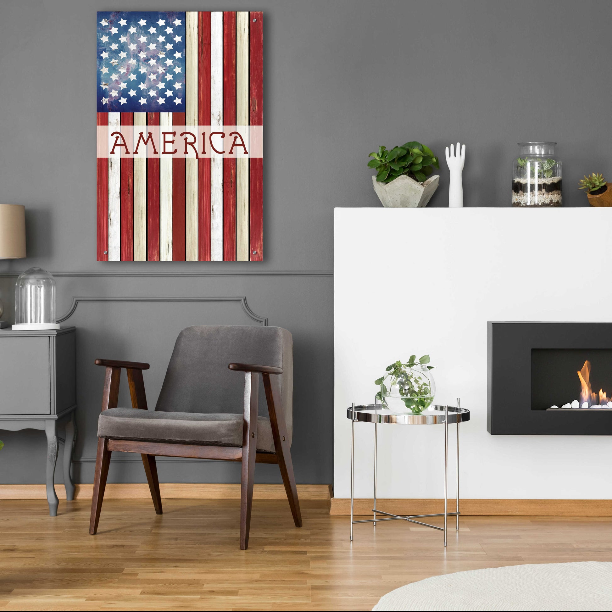 Epic Art 'American Flag' by Cindy Jacobs, Acrylic Glass Wall Art,24x36