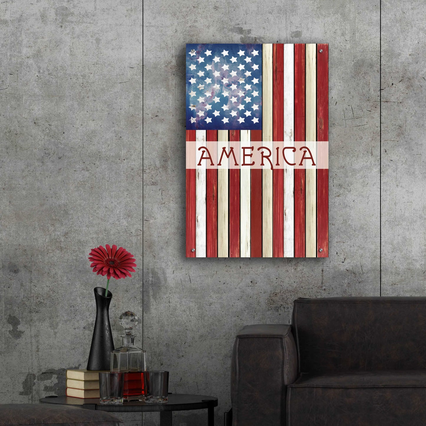 Epic Art 'American Flag' by Cindy Jacobs, Acrylic Glass Wall Art,24x36