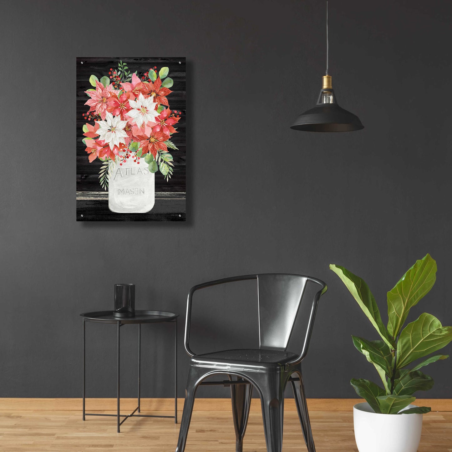 Epic Art 'Merry Poinsettias II' by Cindy Jacobs, Acrylic Glass Wall Art,24x36