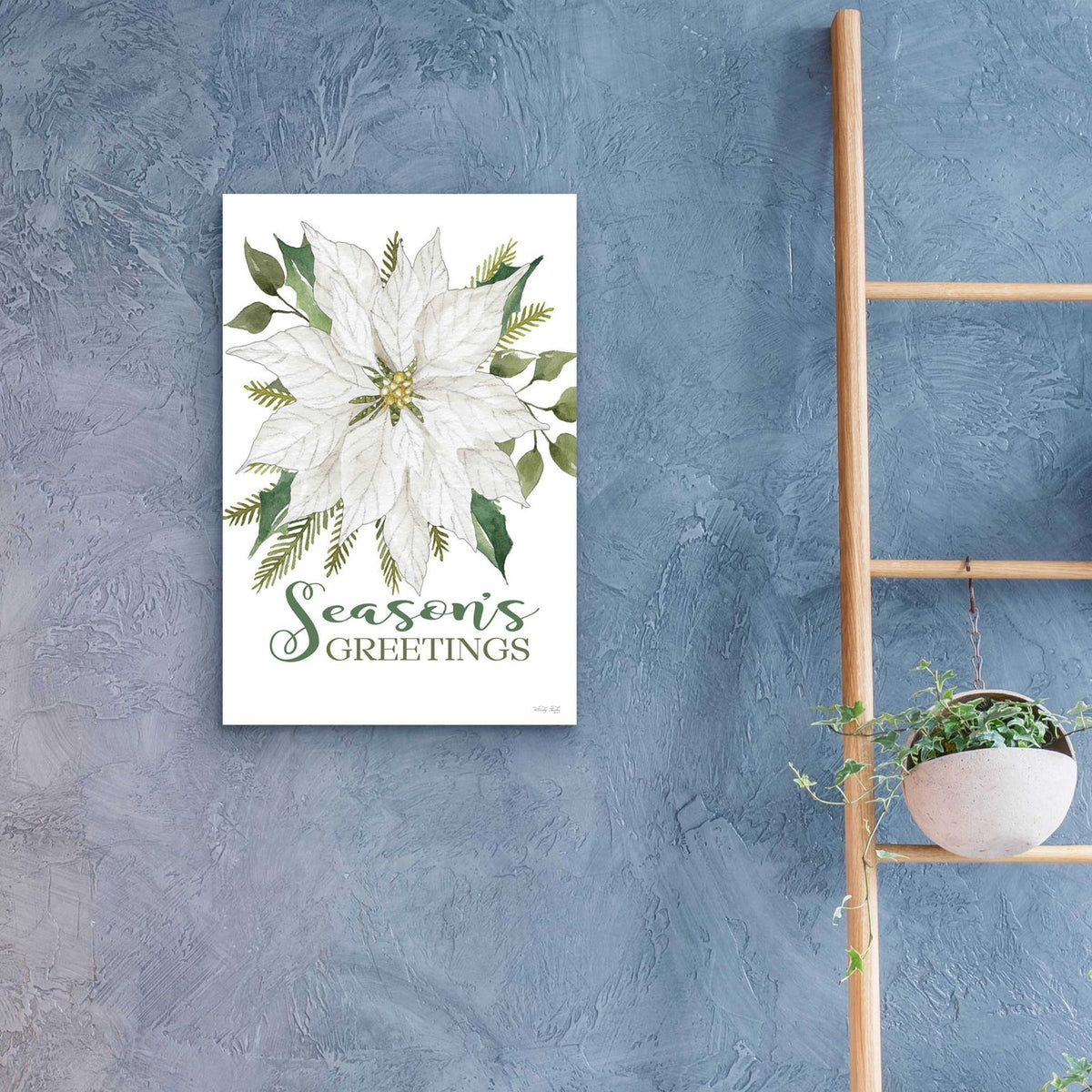 Season's Greetings Poinsettia by Cindy Jacobs - 16x24 acrylic wall art in a room