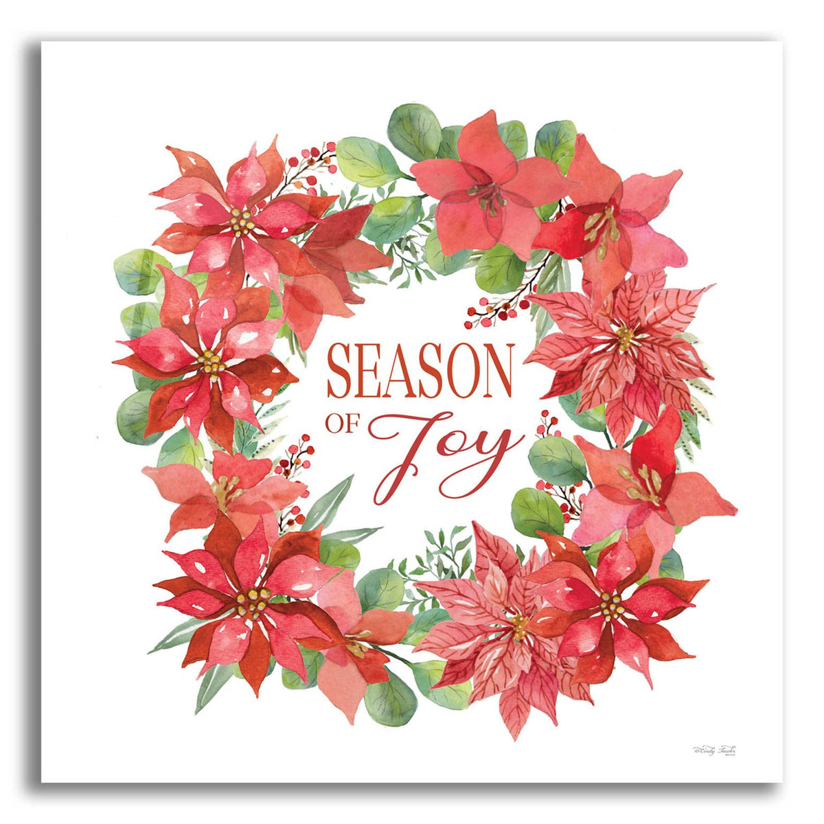 Season of Joy Wreath by Cindy Jacobs acrylic glass wall art