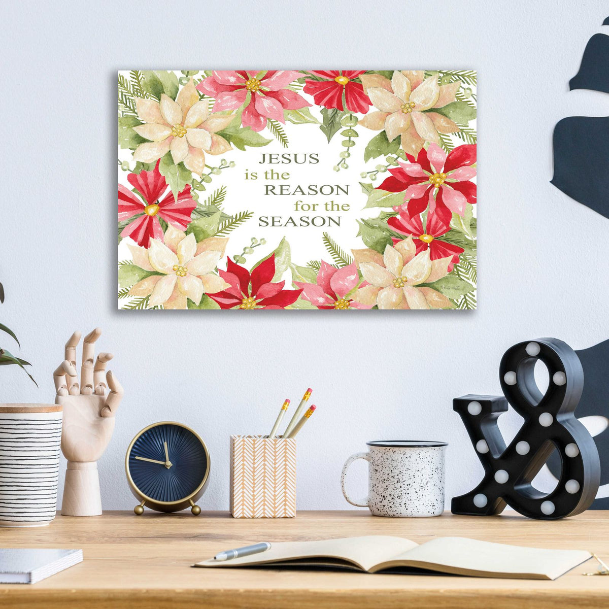 Jesus is the Reason For the Season by Cindy Jacobs - 16x12 acrylic wall art in a room