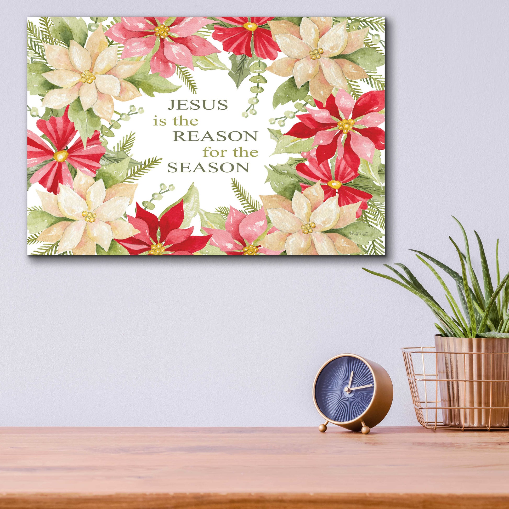 Epic Art 'Jesus is the Reason For the Season' by Cindy Jacobs, Acrylic Glass Wall Art,16x12