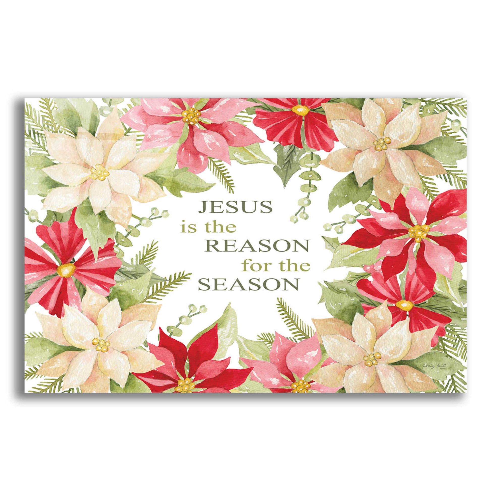 Epic Art 'Jesus is the Reason For the Season' by Cindy Jacobs, Acrylic Glass Wall Art,16x12