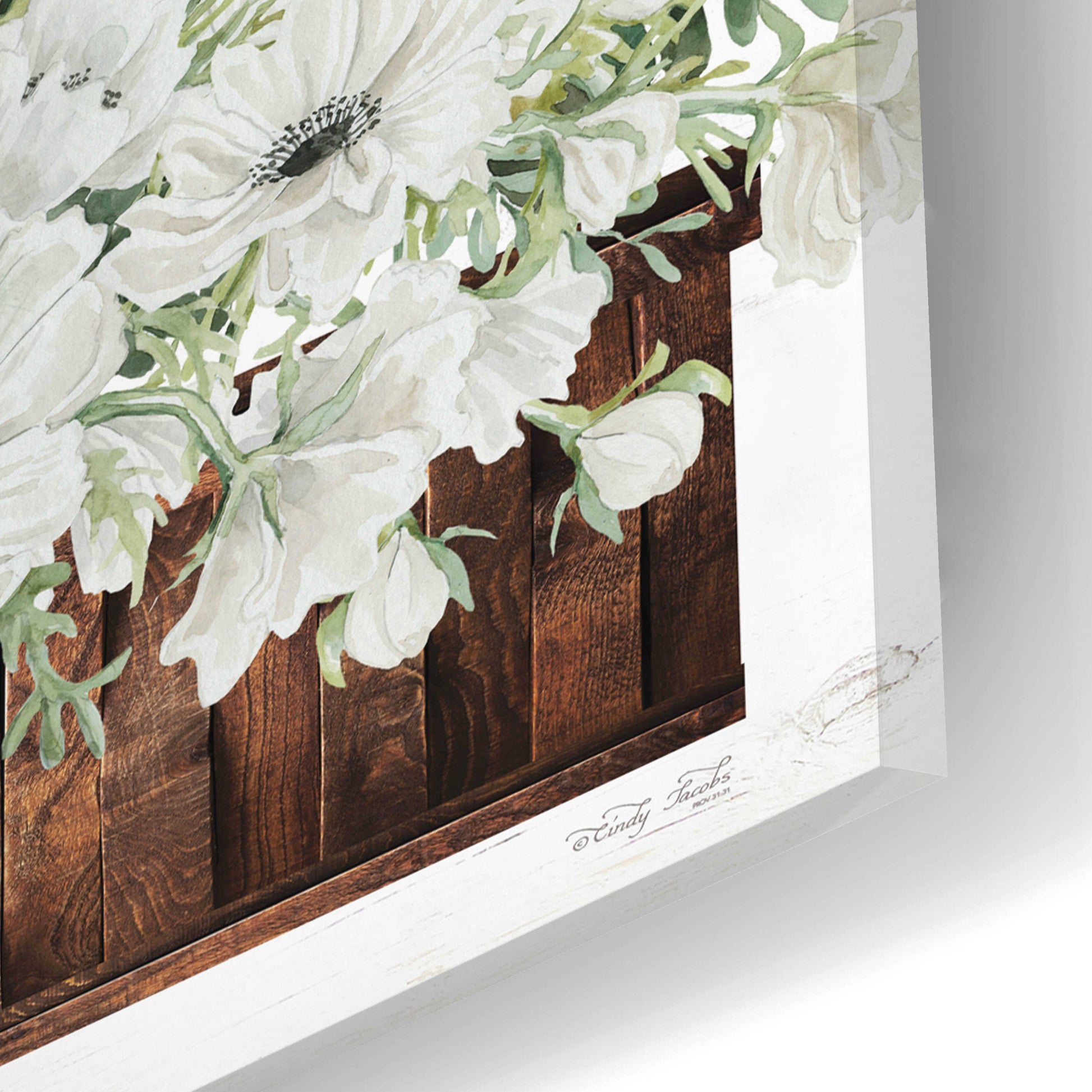 Epic Art 'Window Arch Floral I' by Cindy Jacobs, Acrylic Glass Wall Art,12x24