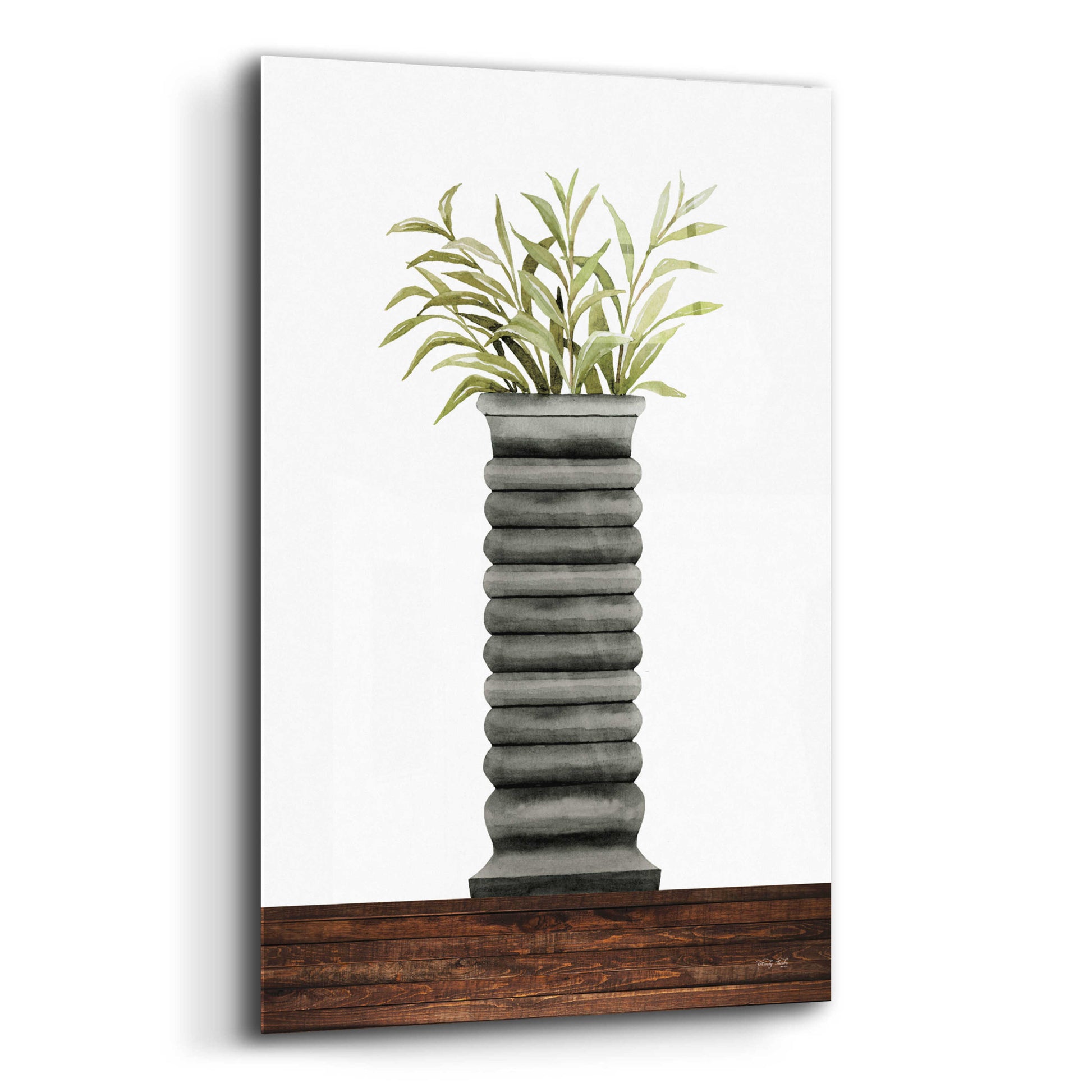 Epic Art 'Gray Vase' by Cindy Jacobs, Acrylic Glass Wall Art,12x16