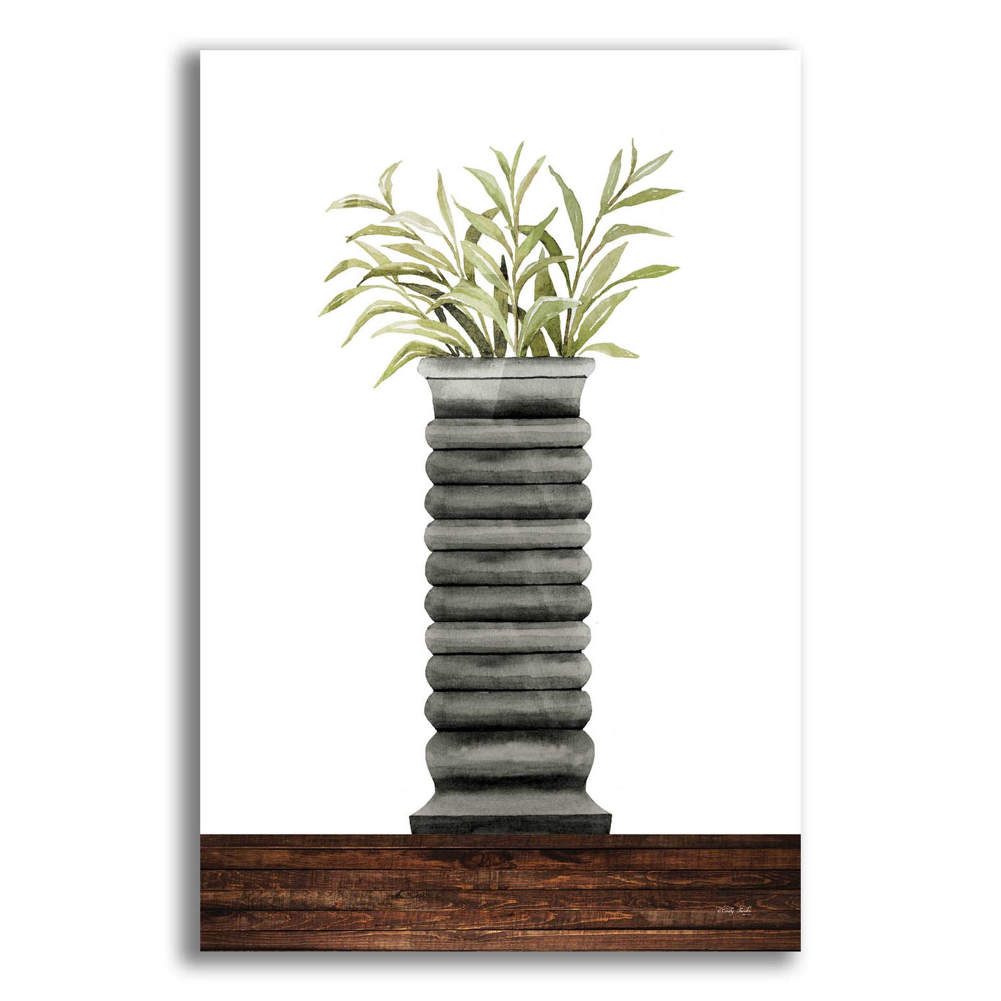 Epic Art 'Gray Vase' by Cindy Jacobs, Acrylic Glass Wall Art,16x24