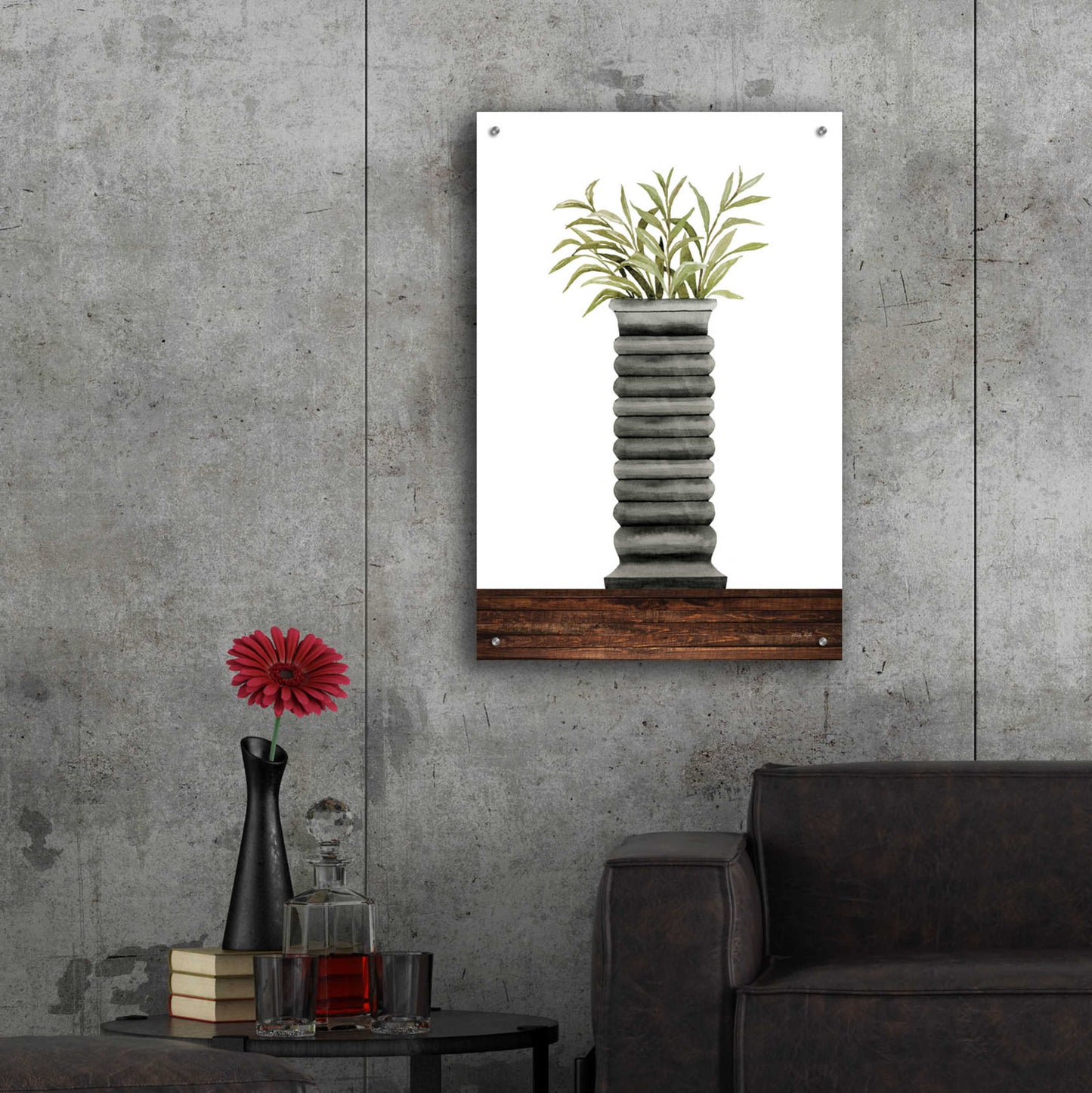 Epic Art 'Gray Vase' by Cindy Jacobs, Acrylic Glass Wall Art,24x36