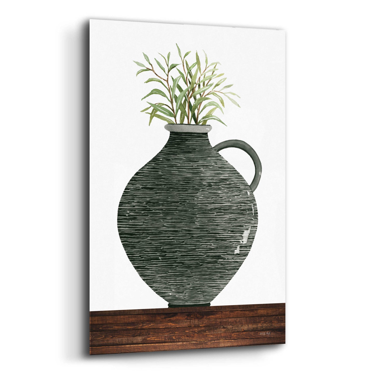 Epic Art 'Striped Pot' by Cindy Jacobs, Acrylic Glass Wall Art,12x16