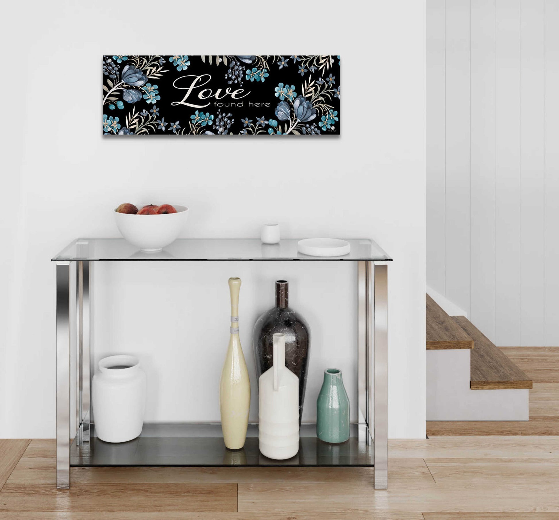 Epic Art 'Love Found Here' by Cindy Jacobs, Acrylic Glass Wall Art,36x12