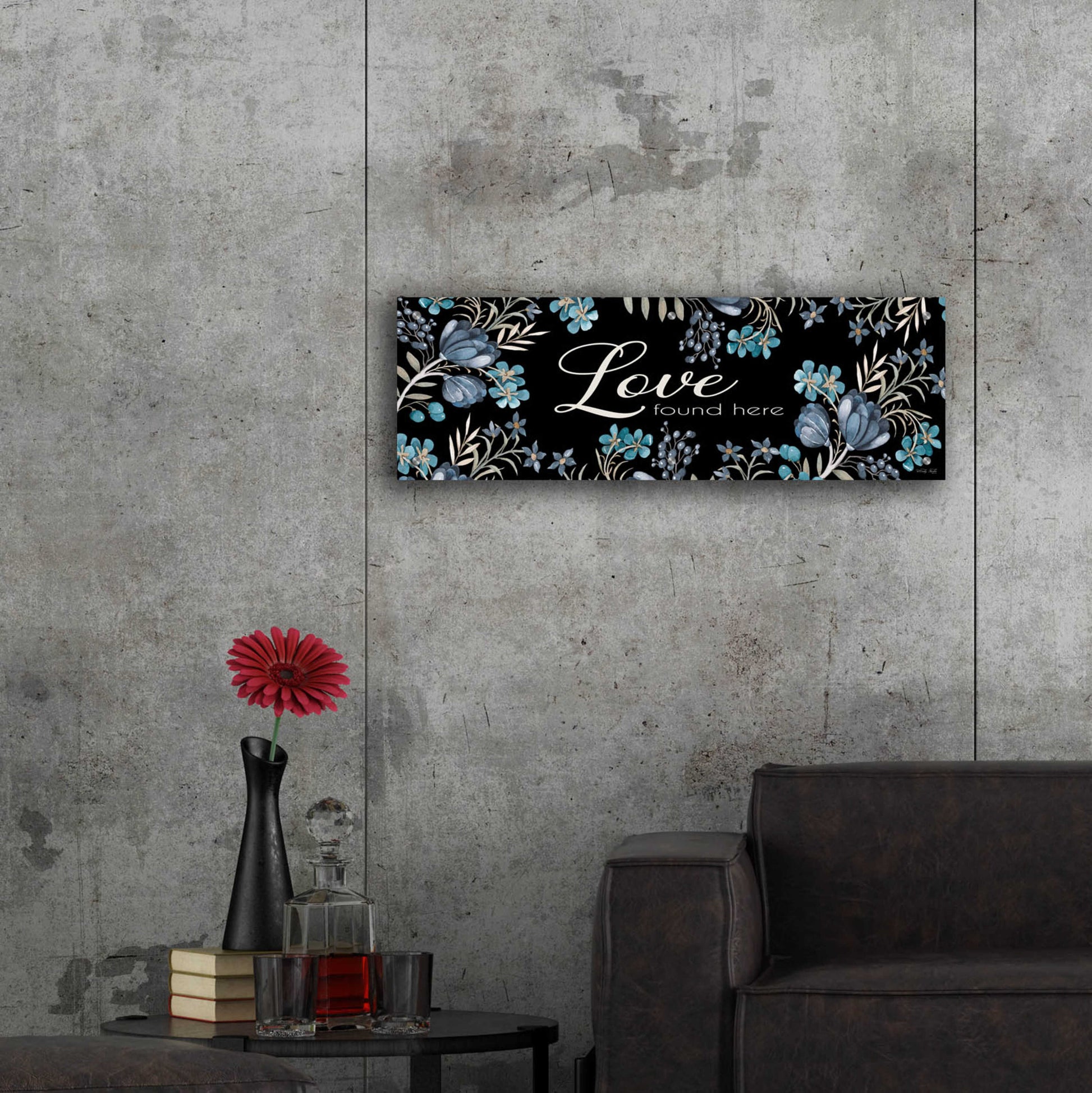 Epic Art 'Love Found Here' by Cindy Jacobs, Acrylic Glass Wall Art,36x12