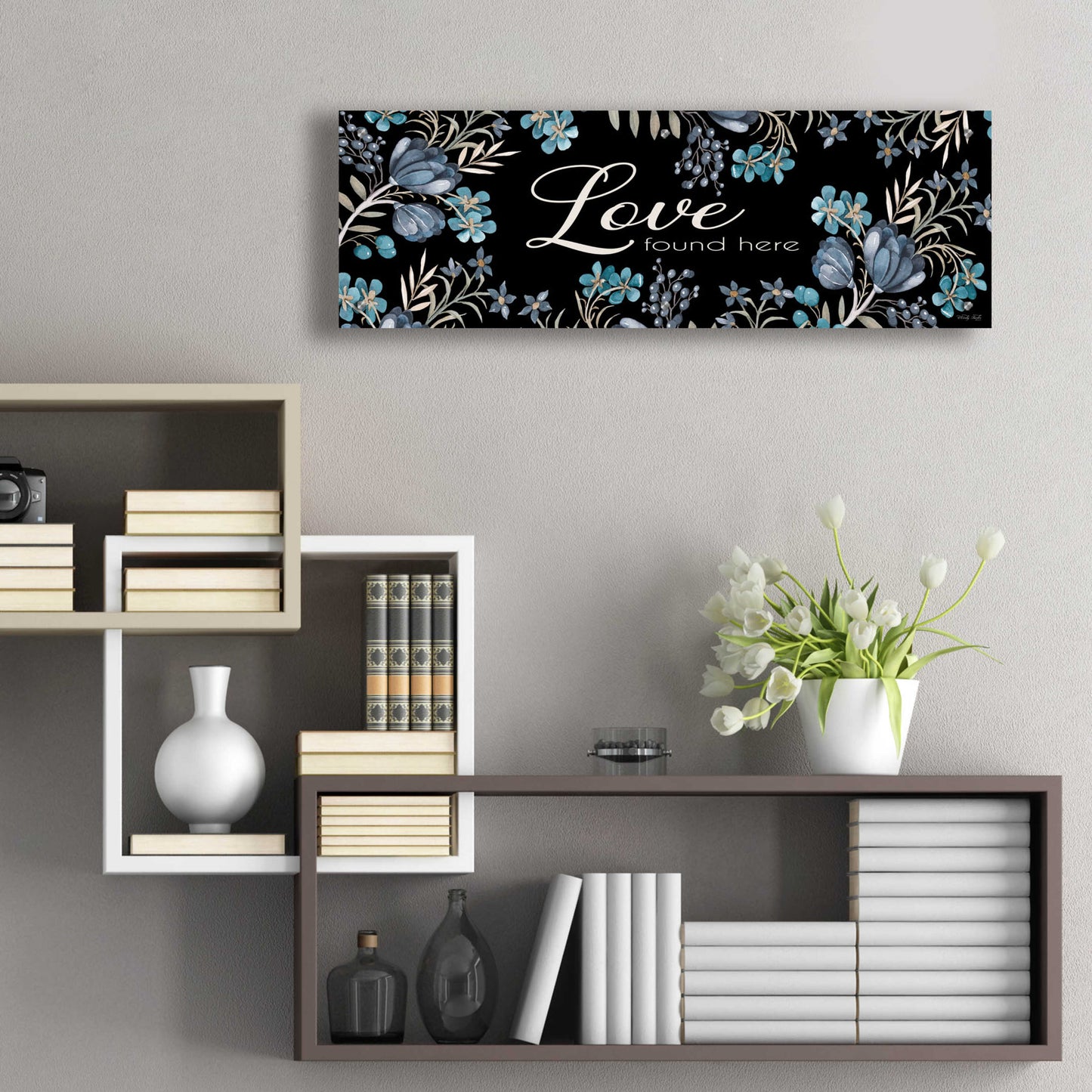 Epic Art 'Love Found Here' by Cindy Jacobs, Acrylic Glass Wall Art,36x12