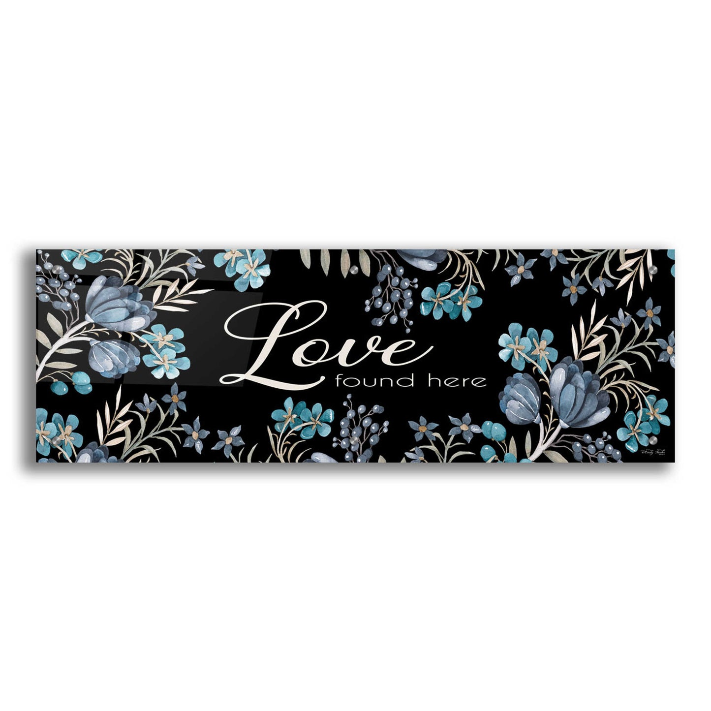 Epic Art 'Love Found Here' by Cindy Jacobs, Acrylic Glass Wall Art,36x12