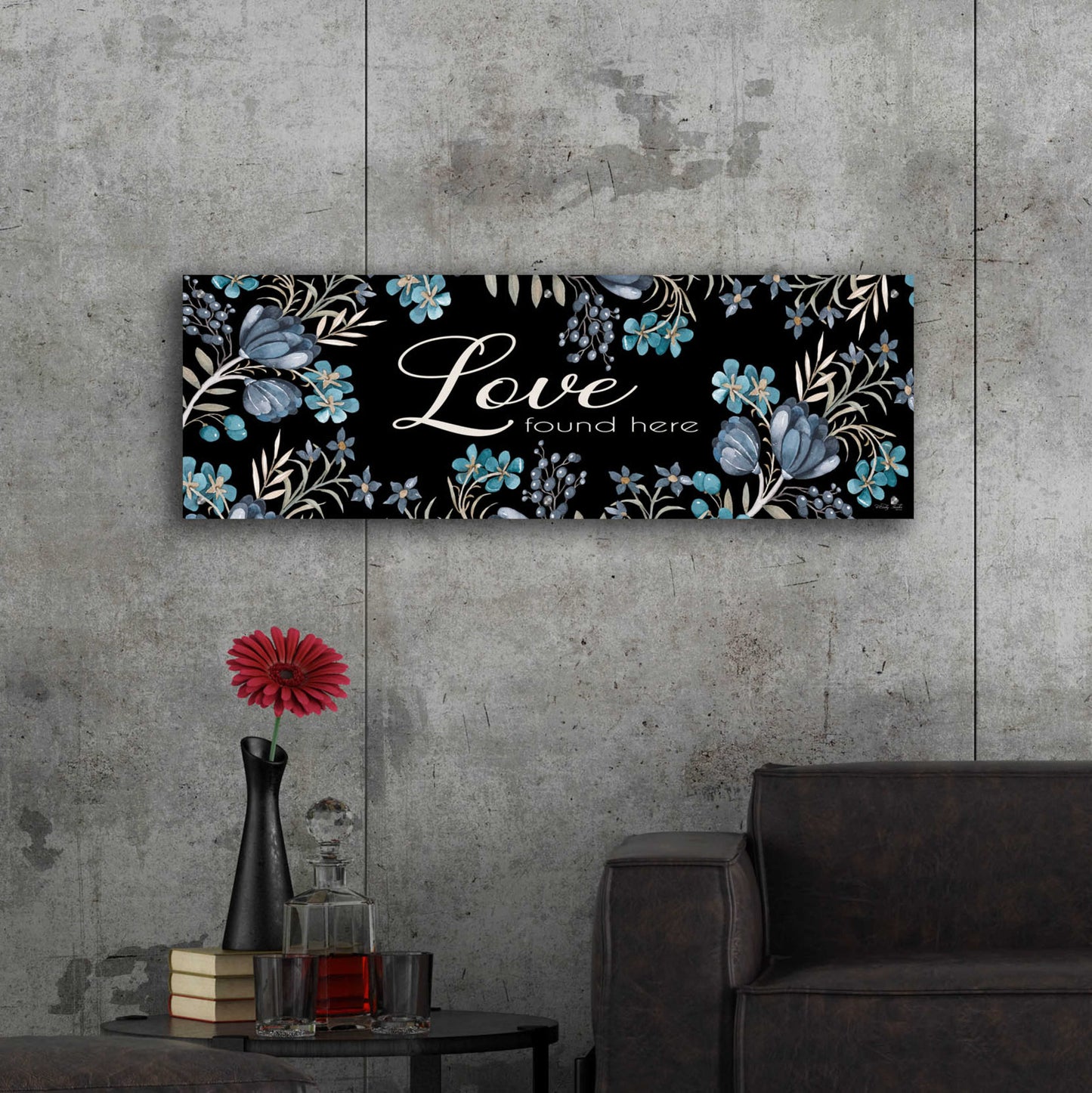 Epic Art 'Love Found Here' by Cindy Jacobs, Acrylic Glass Wall Art,48x16