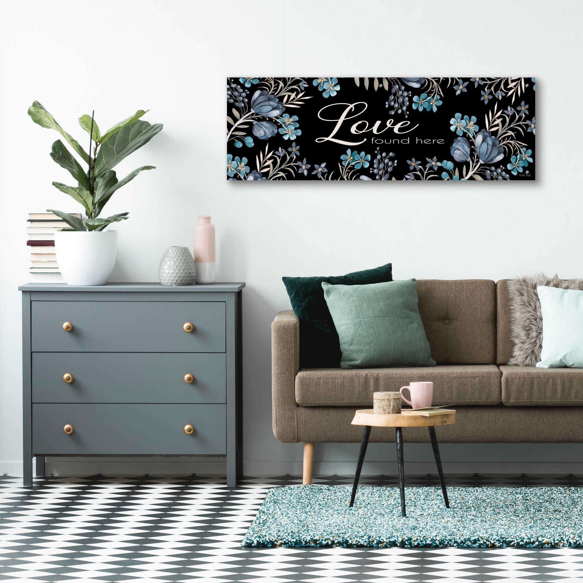 Epic Art 'Love Found Here' by Cindy Jacobs, Acrylic Glass Wall Art,48x16