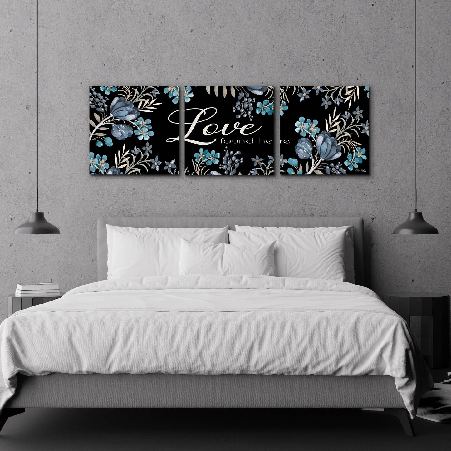 Epic Art 'Love Found Here' by Cindy Jacobs, Acrylic Glass Wall Art, 3 Piece Set,72x24