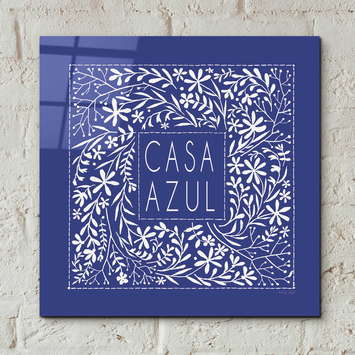 Epic Art 'Casa Azul' by Cindy Jacobs, Acrylic Glass Wall Art,12x12