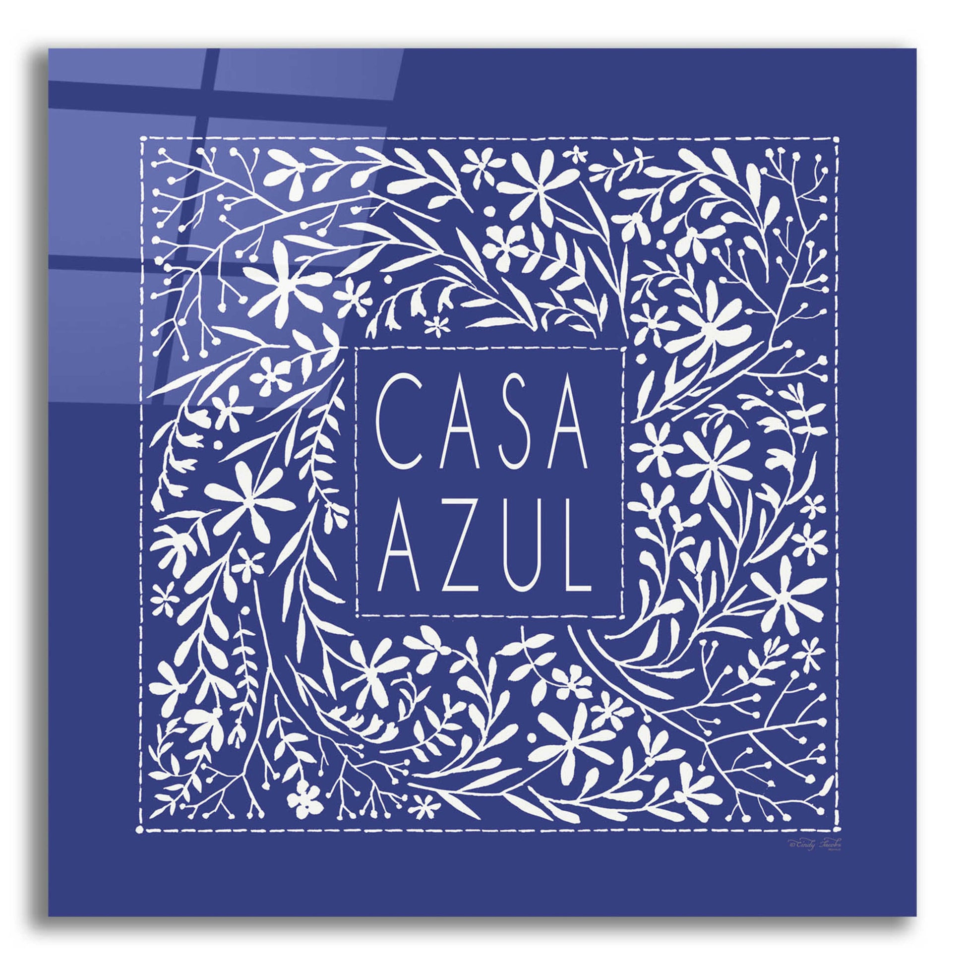 Epic Art 'Casa Azul' by Cindy Jacobs, Acrylic Glass Wall Art,12x12