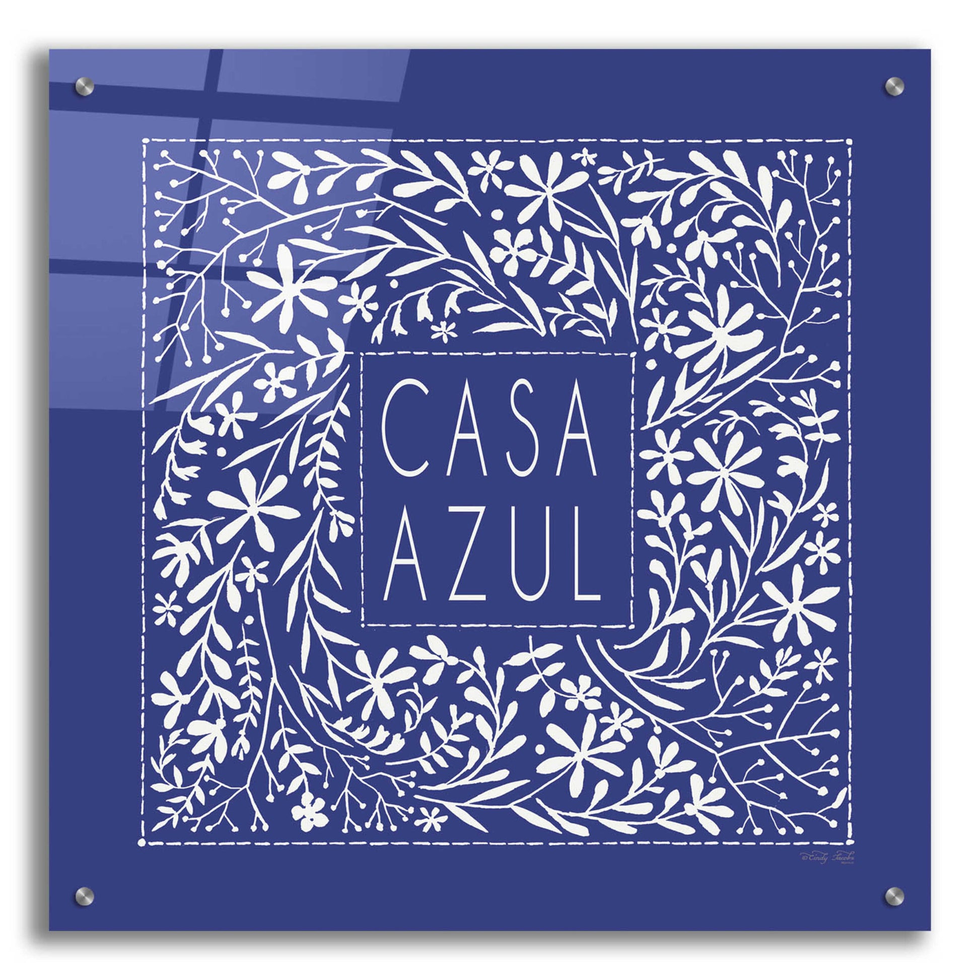 Epic Art 'Casa Azul' by Cindy Jacobs, Acrylic Glass Wall Art,24x24