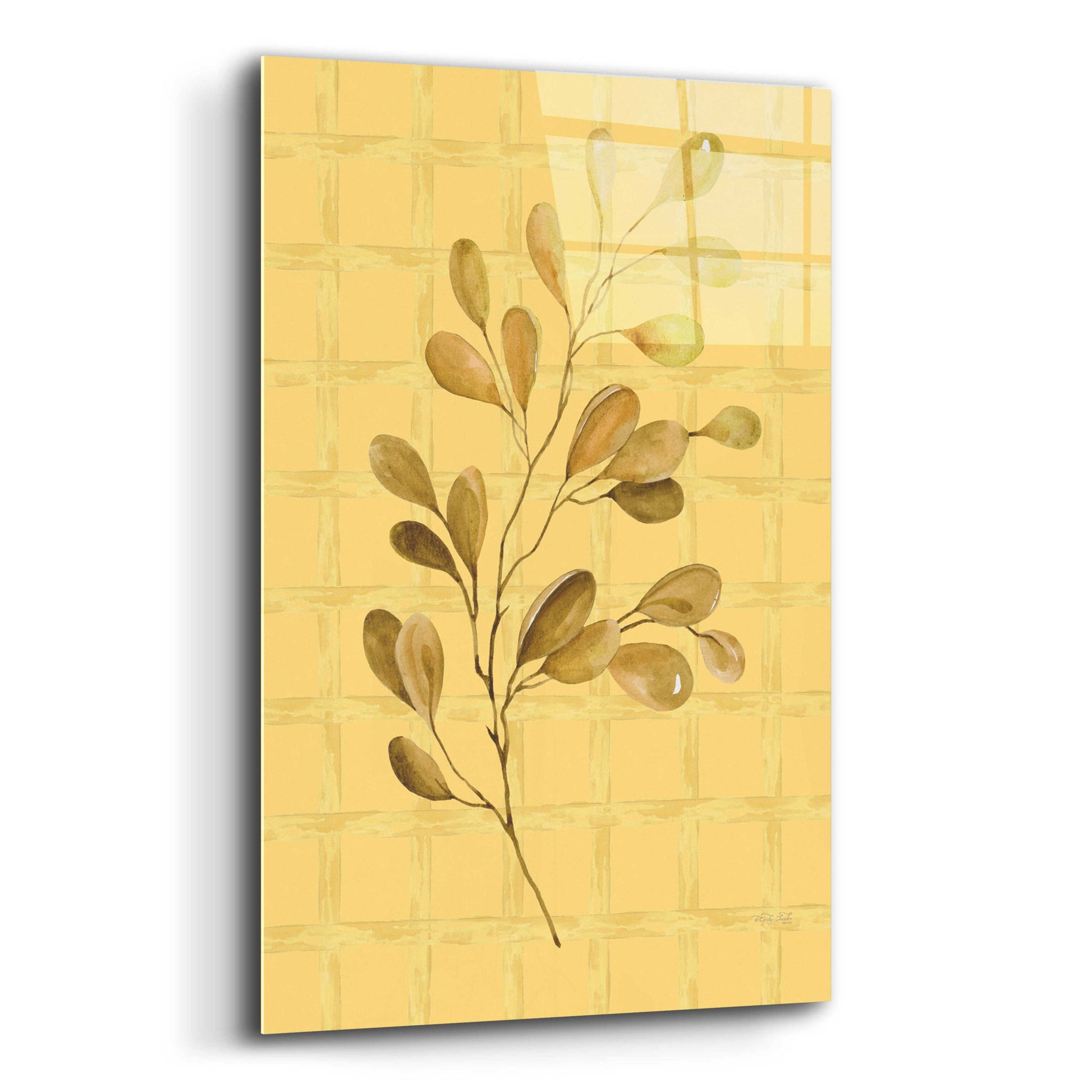 Epic Art 'Golden Dogwood' by Cindy Jacobs, Acrylic Glass Wall Art,12x16