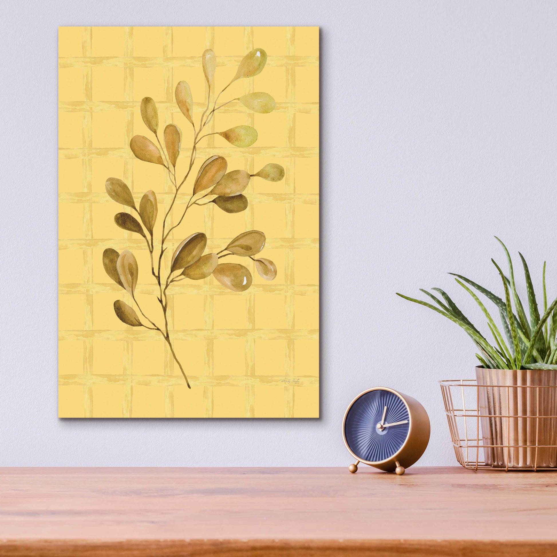 Epic Art 'Golden Dogwood' by Cindy Jacobs, Acrylic Glass Wall Art,12x16