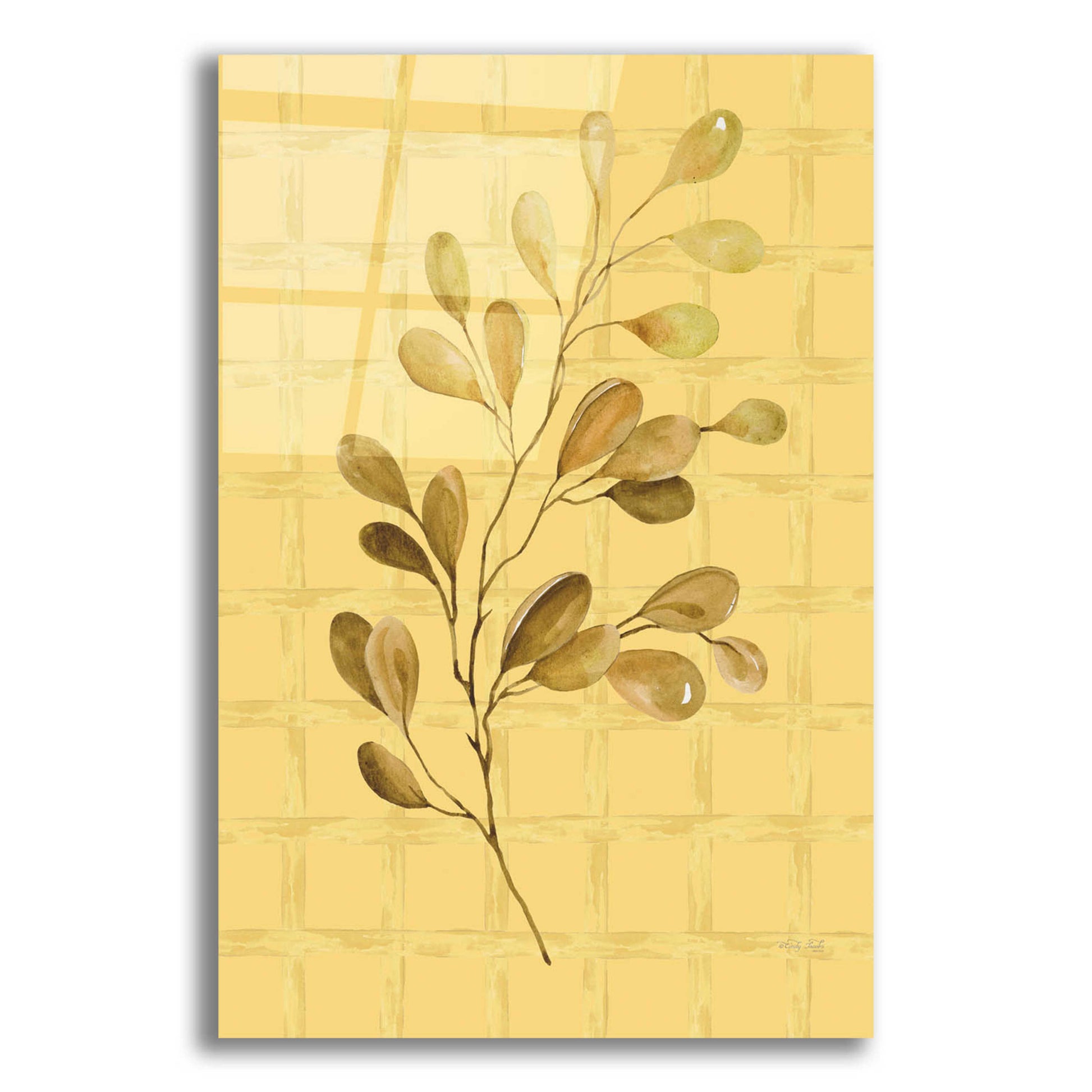 Epic Art 'Golden Dogwood' by Cindy Jacobs, Acrylic Glass Wall Art,12x16