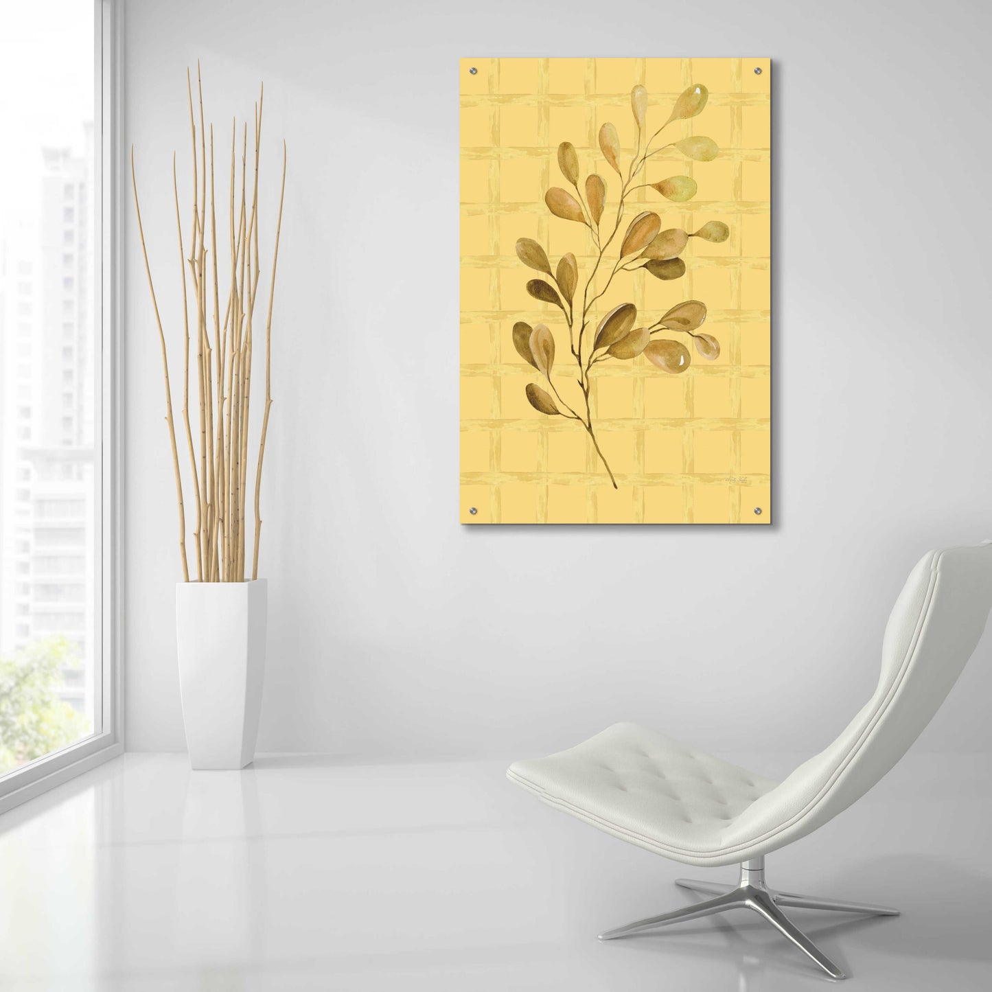 Epic Art 'Golden Dogwood' by Cindy Jacobs, Acrylic Glass Wall Art,24x36