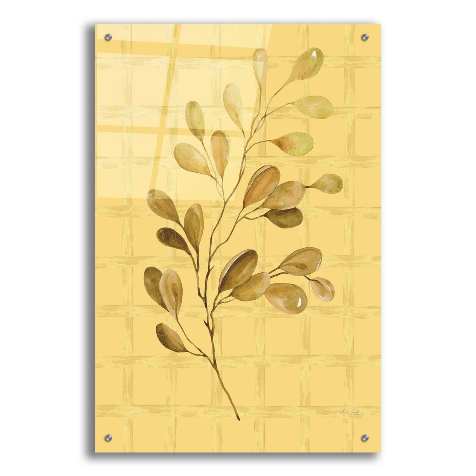 Epic Art 'Golden Dogwood' by Cindy Jacobs, Acrylic Glass Wall Art,24x36