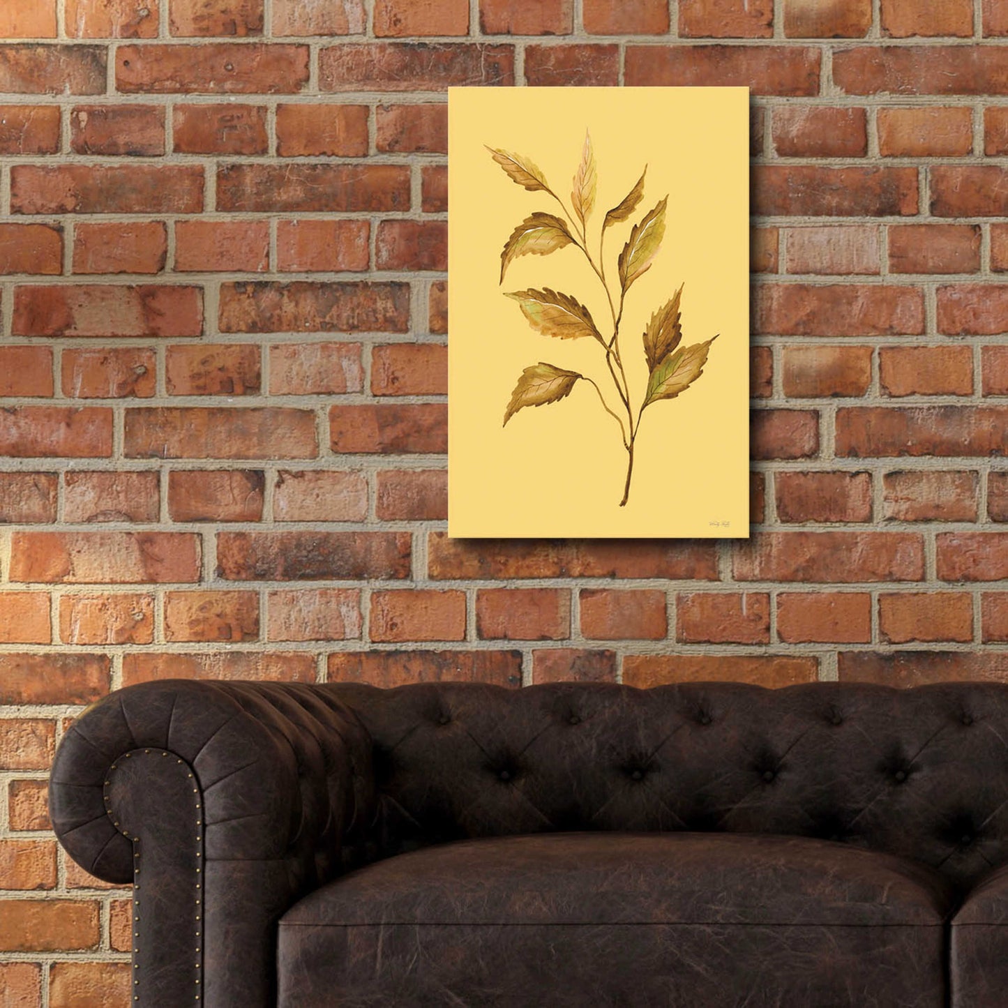 Epic Art 'Golden Leaves' by Cindy Jacobs, Acrylic Glass Wall Art,16x24