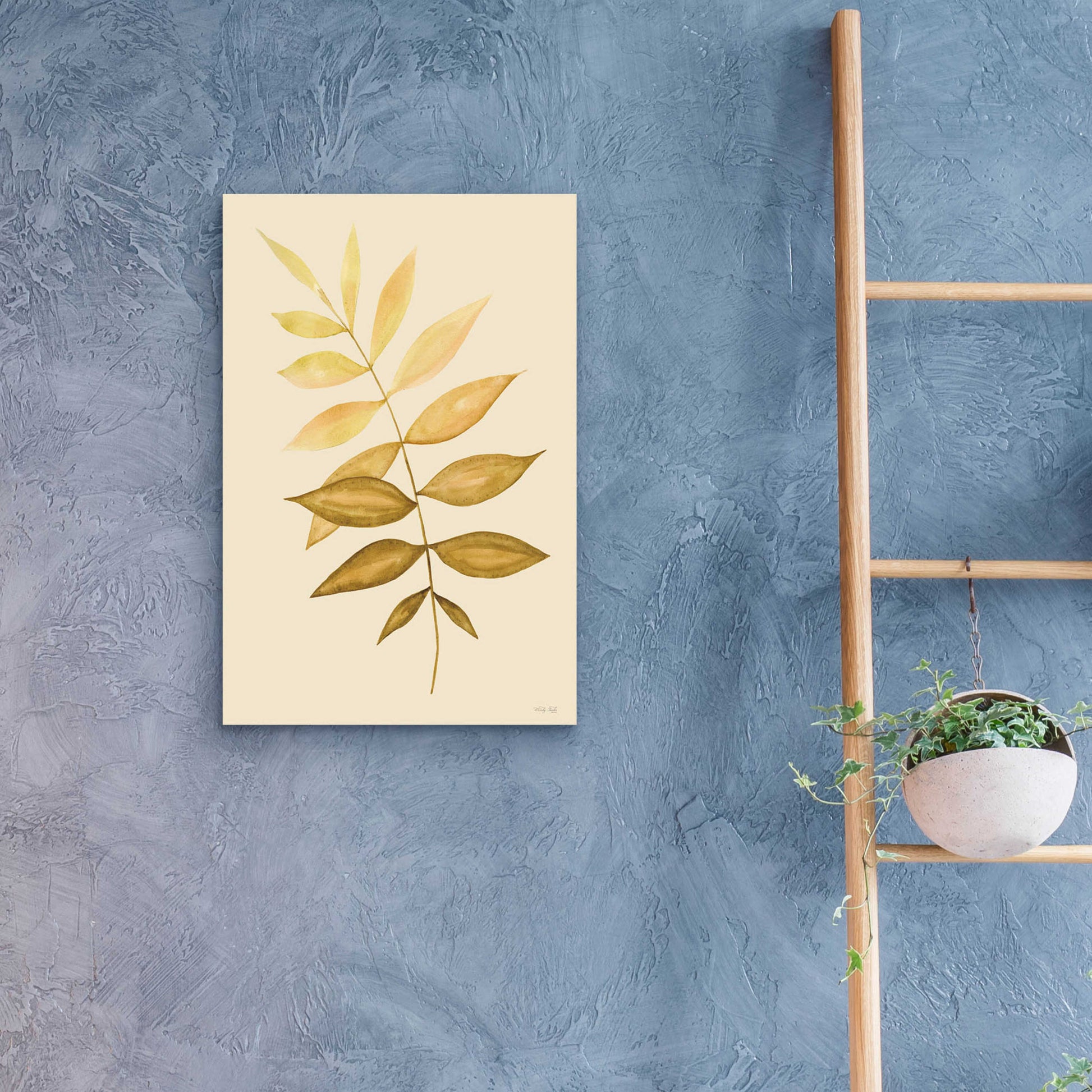 Epic Art 'Golden Fern' by Cindy Jacobs, Acrylic Glass Wall Art,16x24