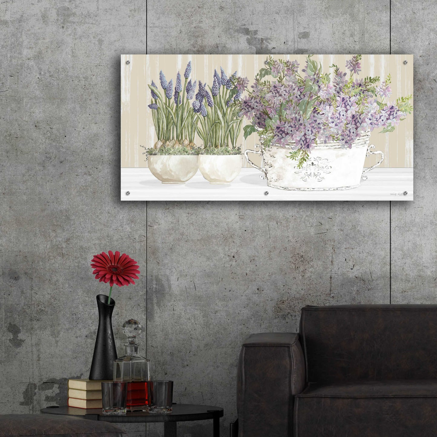 Epic Art 'Life is Better with Flowers' by Cindy Jacobs, Acrylic Glass Wall Art,48x24