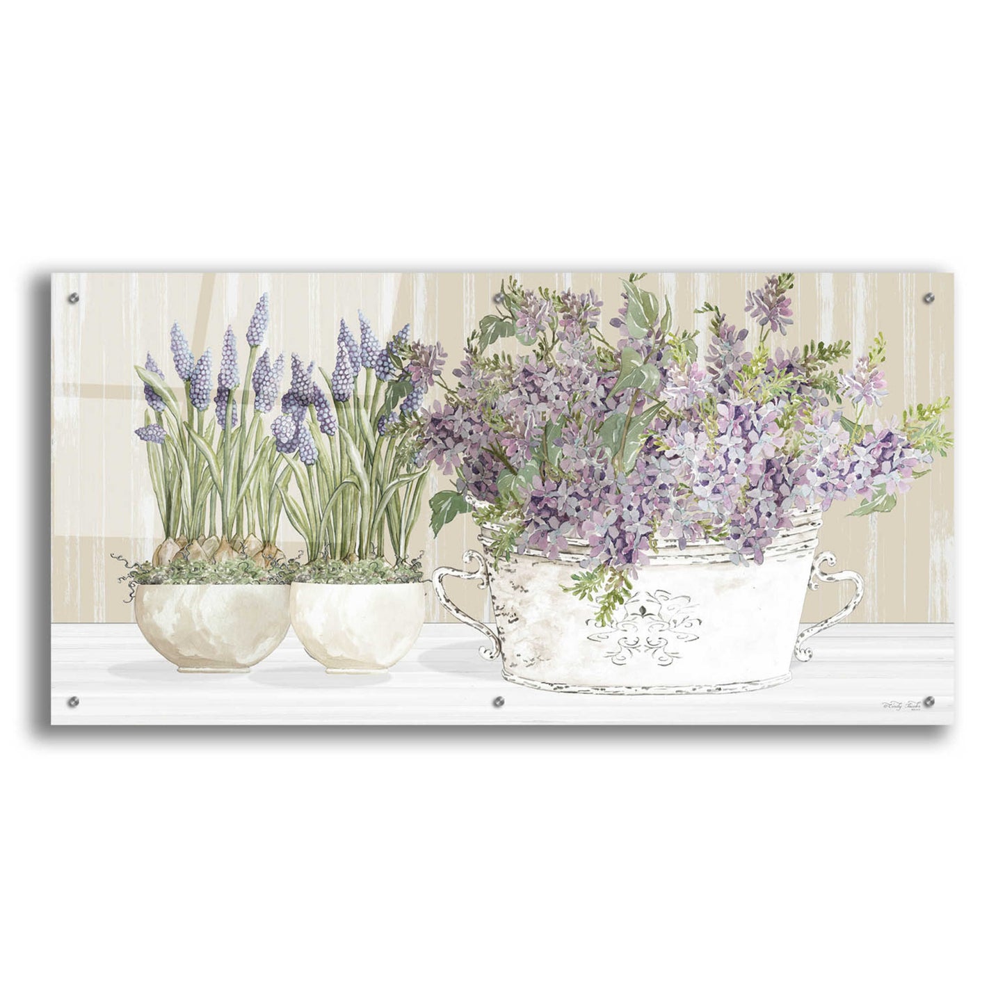 Epic Art 'Life is Better with Flowers' by Cindy Jacobs, Acrylic Glass Wall Art,48x24