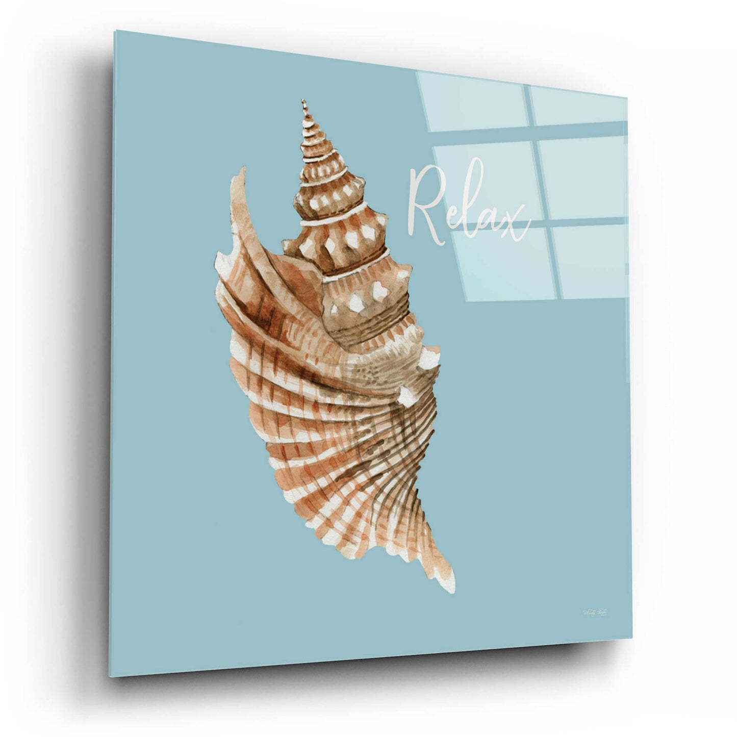 Epic Art 'Relax Seashell' by Cindy Jacobs, Acrylic Glass Wall Art,12x12