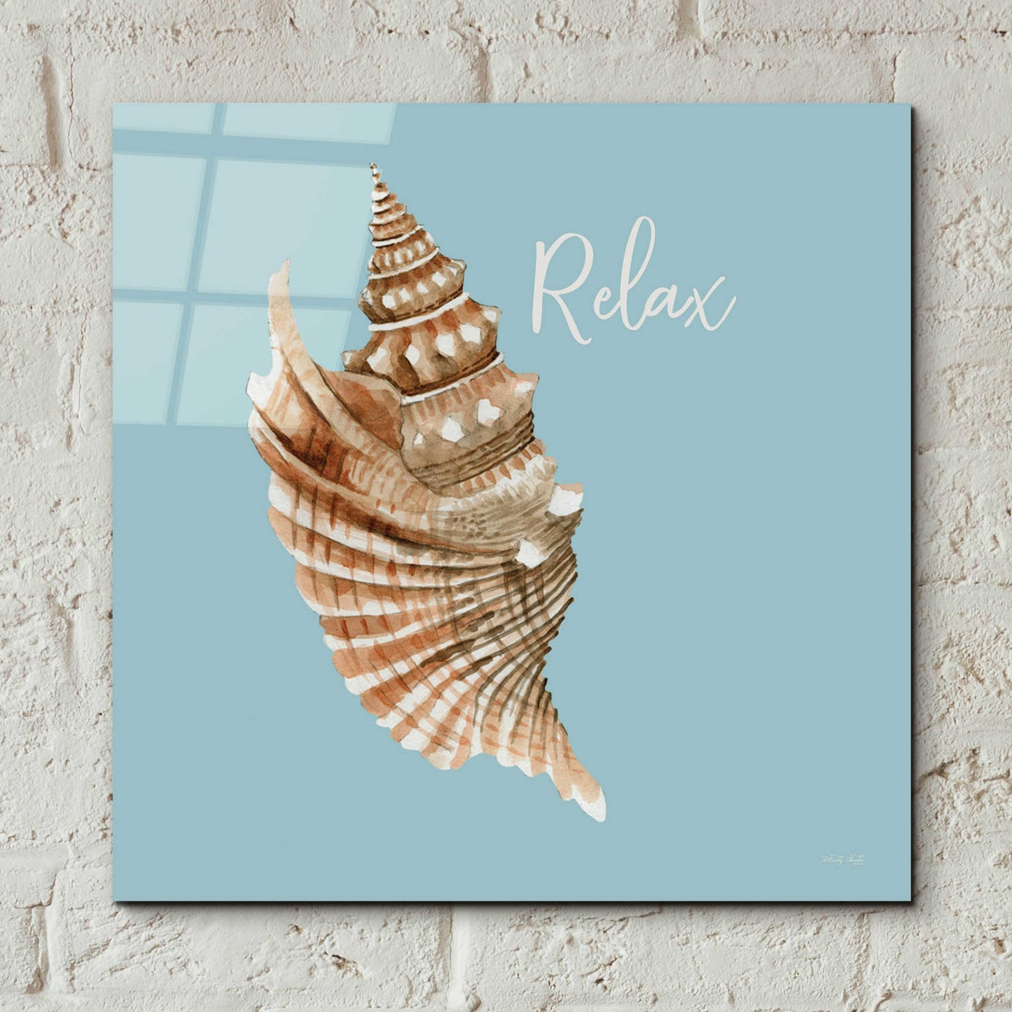 Epic Art 'Relax Seashell' by Cindy Jacobs, Acrylic Glass Wall Art,12x12