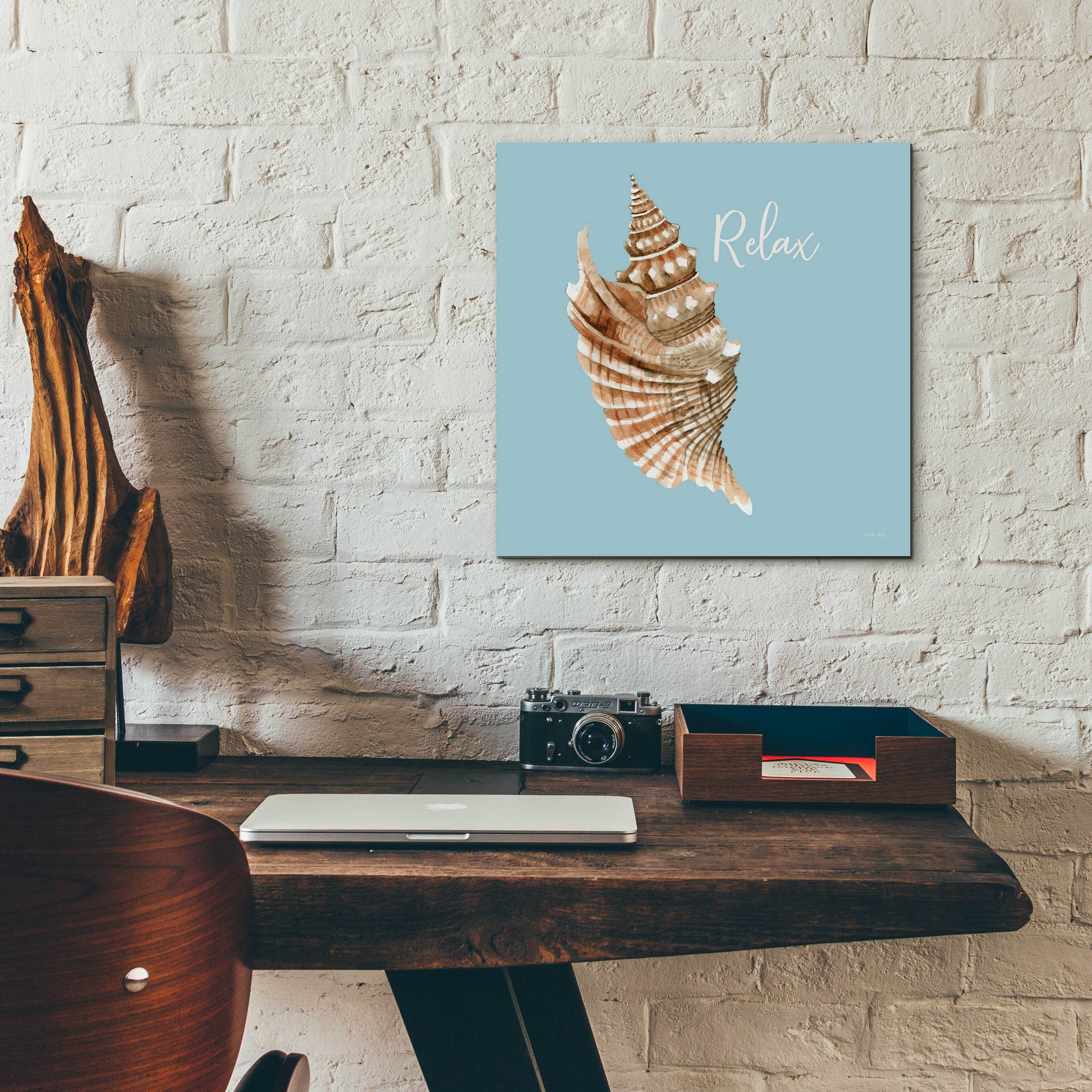 Epic Art 'Relax Seashell' by Cindy Jacobs, Acrylic Glass Wall Art,12x12