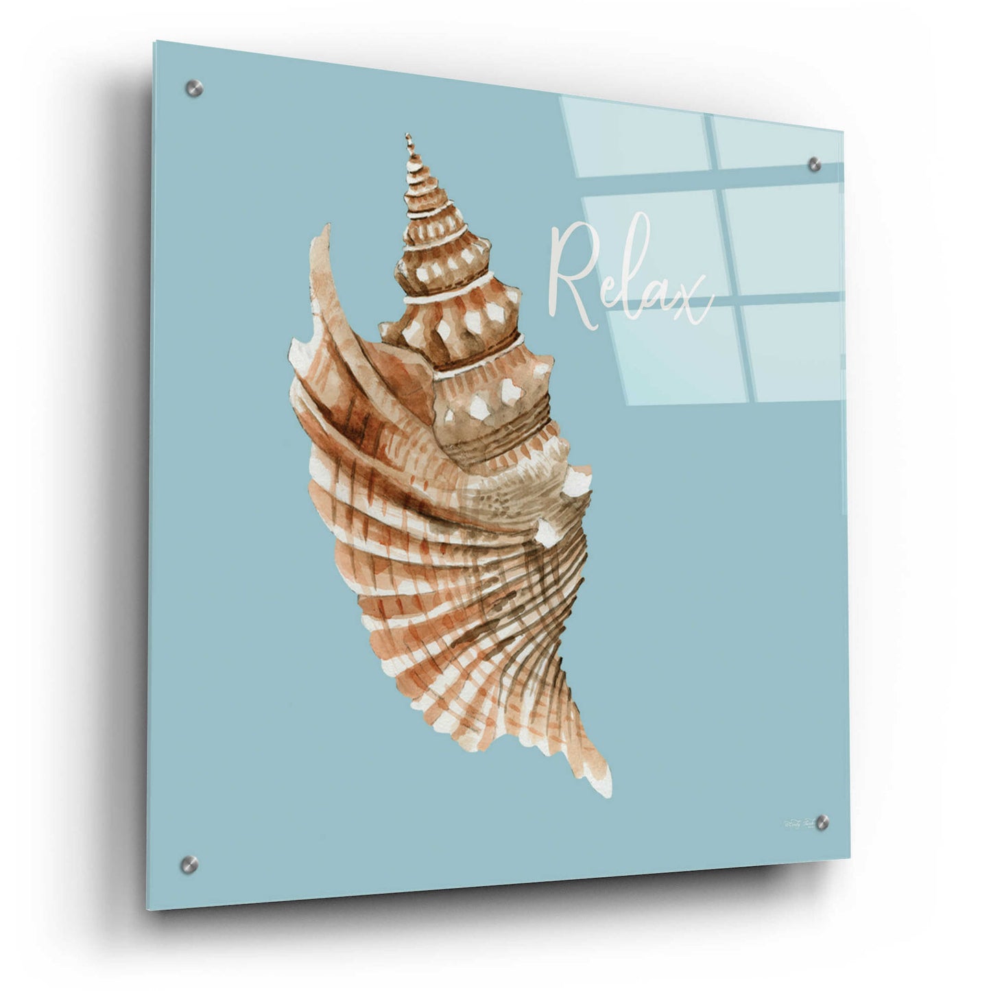 Epic Art 'Relax Seashell' by Cindy Jacobs, Acrylic Glass Wall Art,24x24